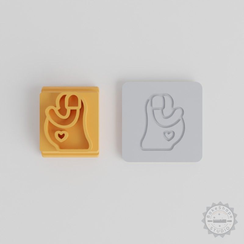 Pregnant Mom Stamp Tile Set, 5 Sizes for Clay, Cookies, Fondant, Ideal Maternity, Expecting Mother Designs
