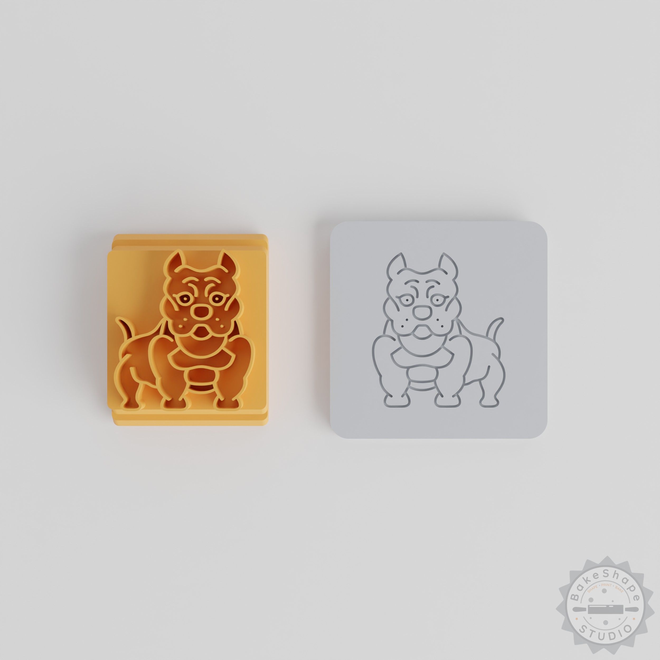 Pitbull Stamp Tile Set, 5 Sizes, Perfect for Clay, Cookies, Fondant, Dog Design
