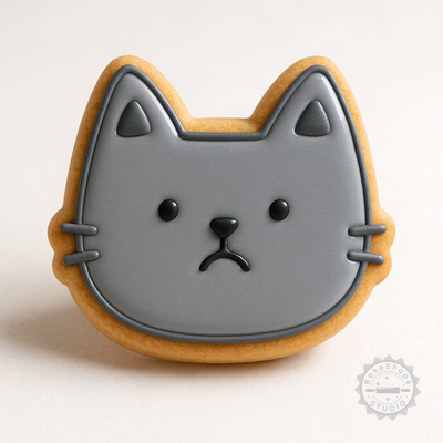 Decorated example 1 of Sad Shape Cutter and Stamp Bundle, 6-Piece Set for Cookies and Fondant