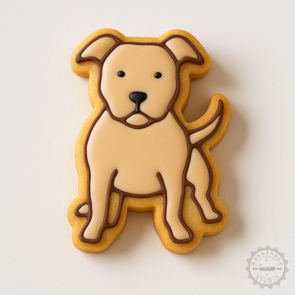Decorated example 1 of American Pit Bull Cookie Cutter Set, Shape and Stamp for Cookies, Fondant, 6-Piece S/M/L Sizes