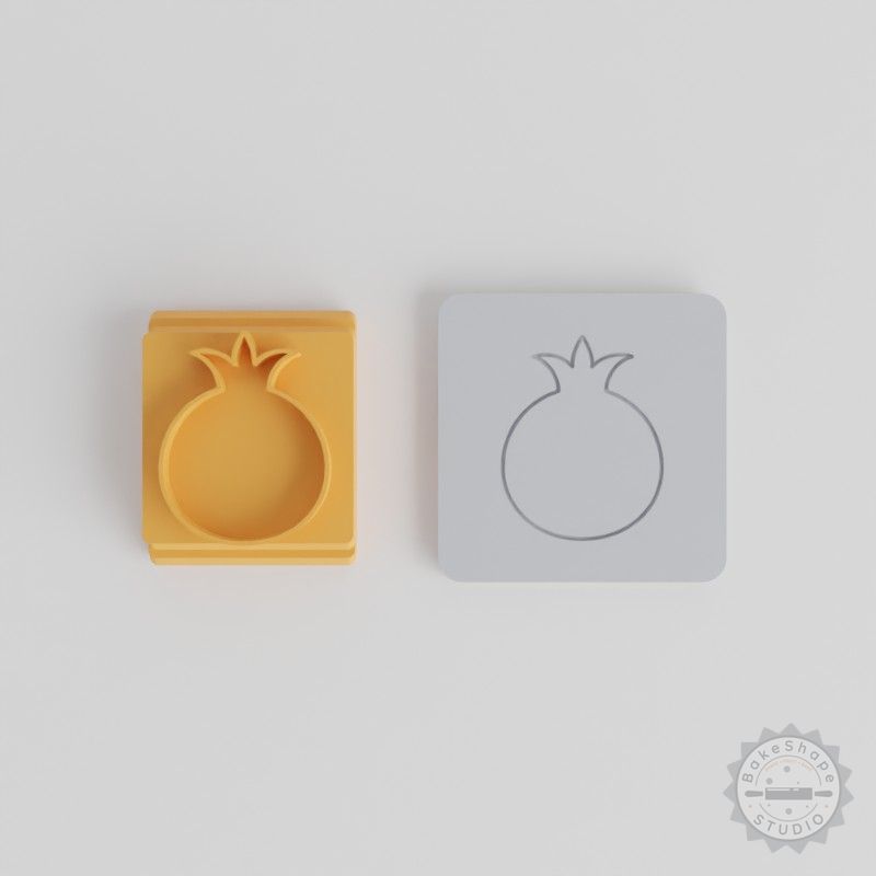 Pomegranate Stamp Tile Set for Clay and Fondant, 5 Sizes (20-40mm)