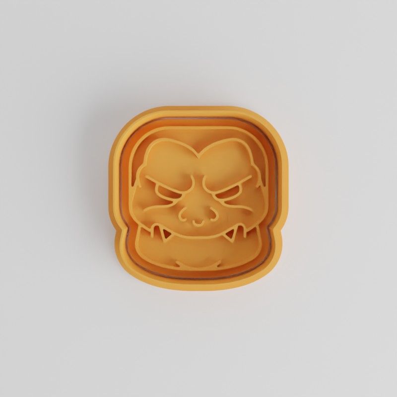 Monster Shape Cutter and Stamp Set, Sizes S/M/L, 6-Piece Cookie, Fondant Decorating Bundle
