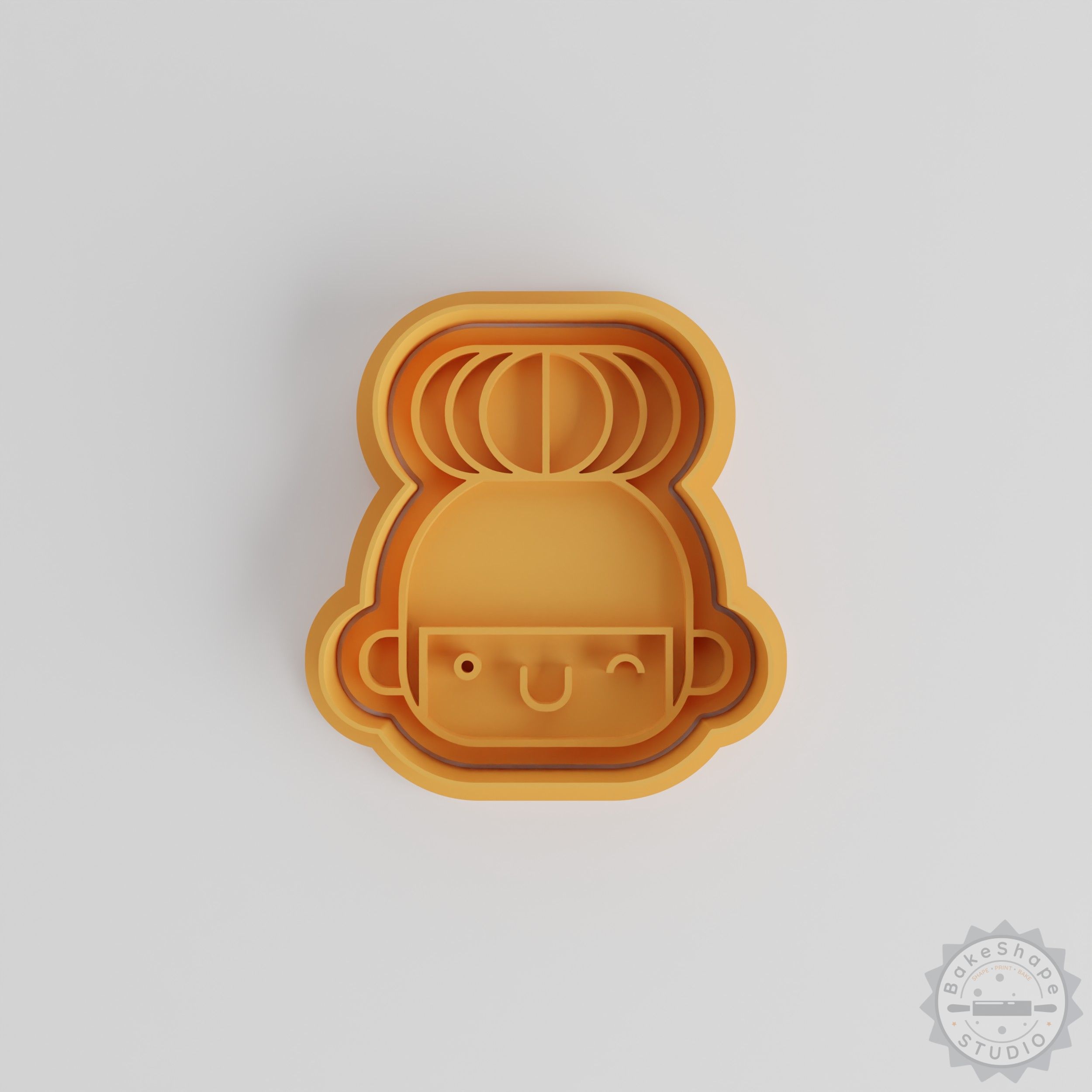 Wink Cookie Cutter Stamp Set, Emoji Face Cutter, Fondant Tool, Kawaii Character, 6 Piece Collection, S/M/L Sizes