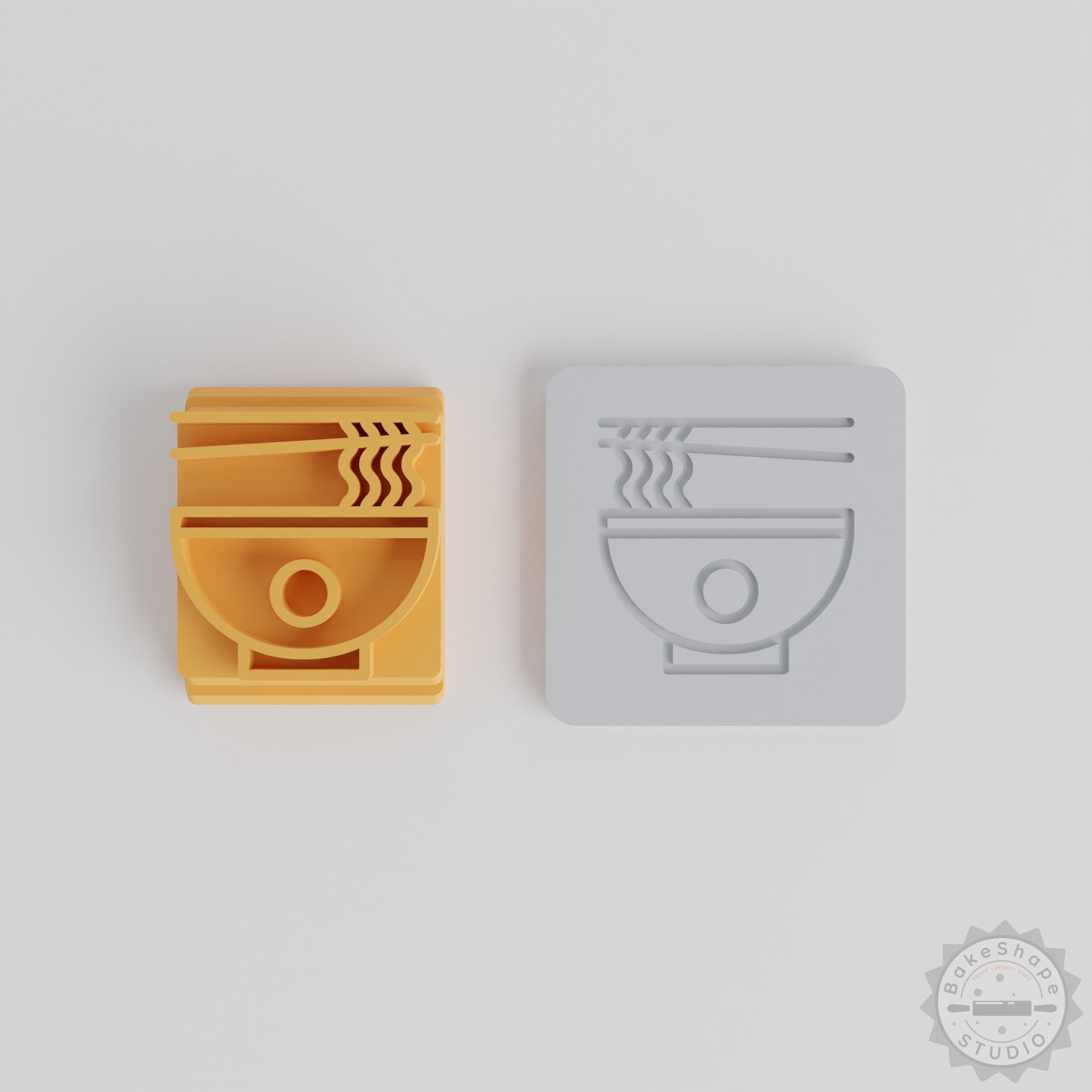 Stamp Tile Set, Noodle Motif, Various Sizes, Perfect for Clay, Cookies, Fondant