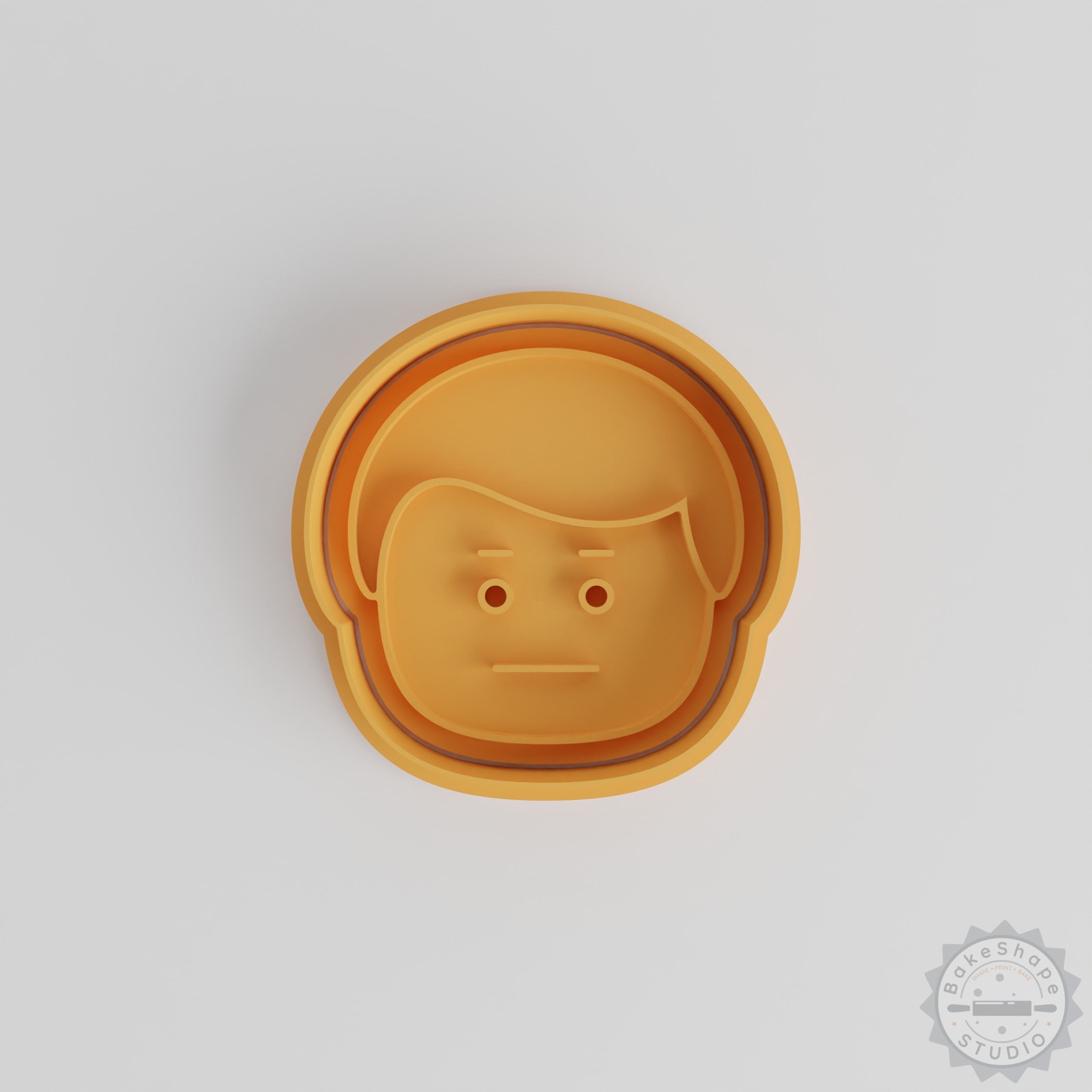 Man Shape Cookie Cutter Set, 6-Piece, Emoji Smiley Fondant Stamp, S/M/L Sizes