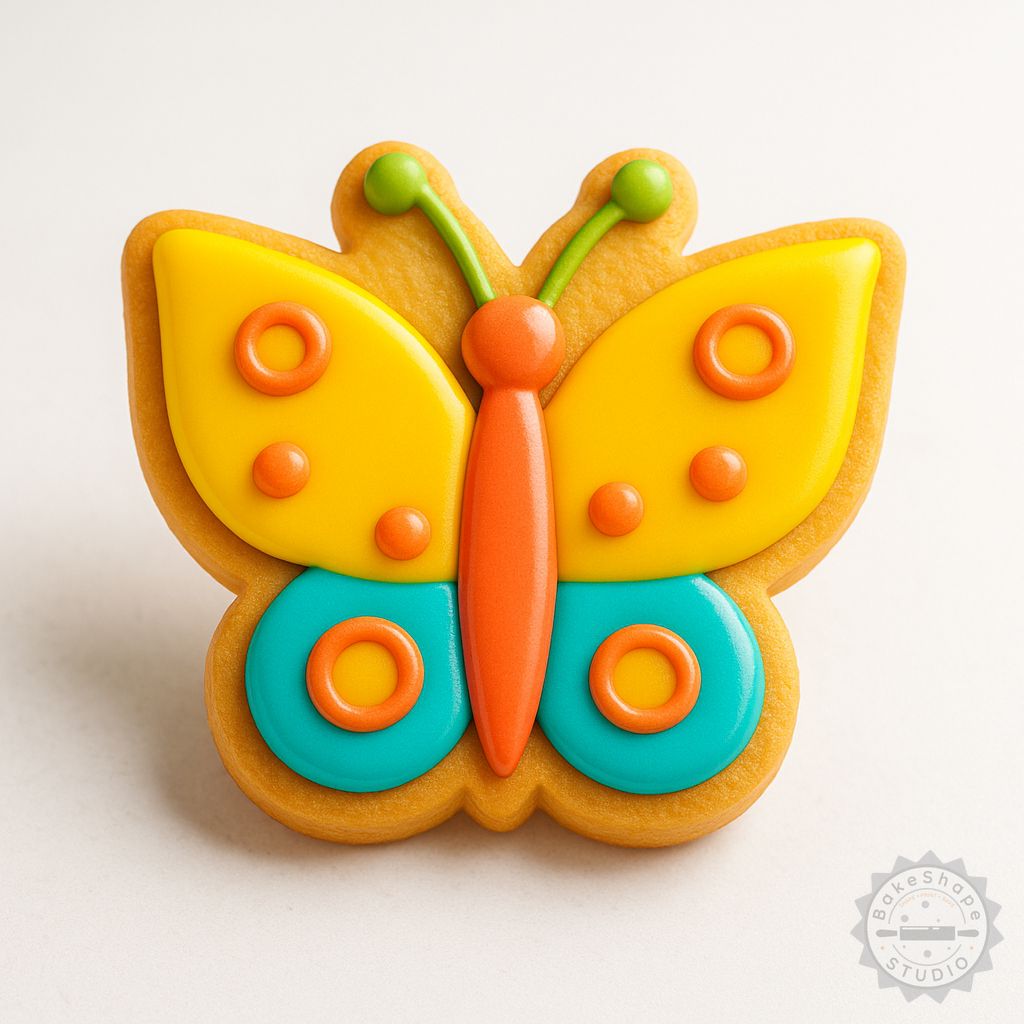 Butterfly cookie cutter and stamp STL set for 3D printing in small, medium, and large sizes