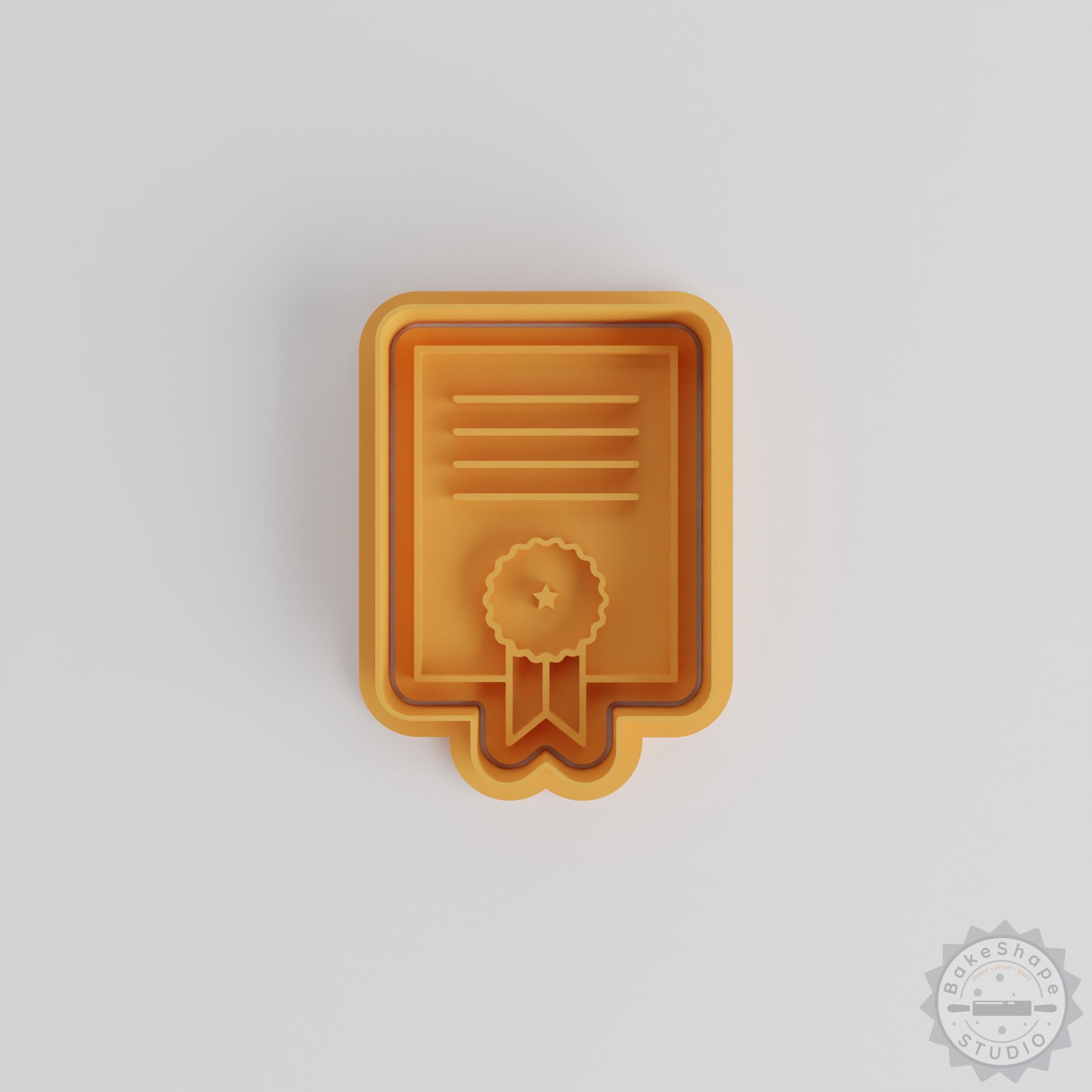 Certificate Shape Cookie Cutter and Stamp Set, 6-Piece, Perfect for Cookies, Fondant, S/M/L Sizes