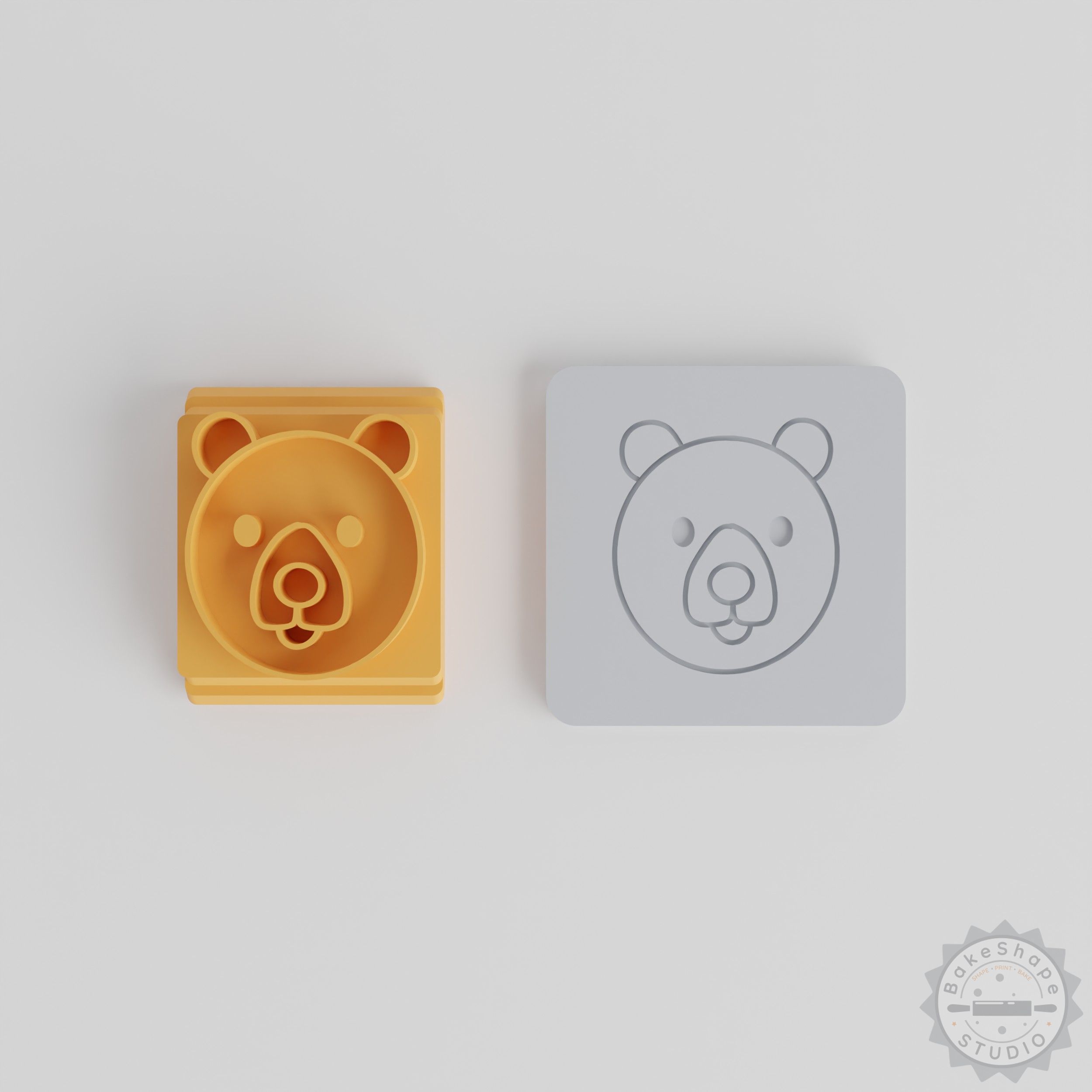 Bear Stamp Tile Set, 5 Sizes, Perfect for Clay or Cookies, Wildlife Motif