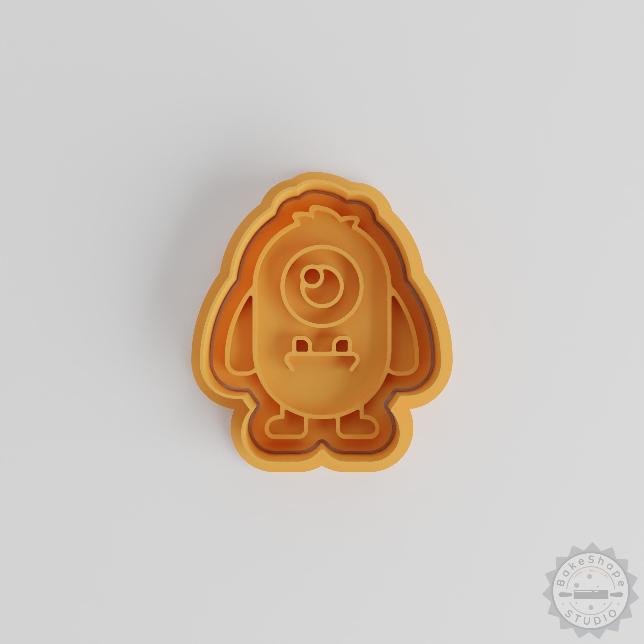 Friendly Monster Cookie Cutter & Stamp Set, 6-Piece, Cyclops Rectangle Design, 3 Sizes