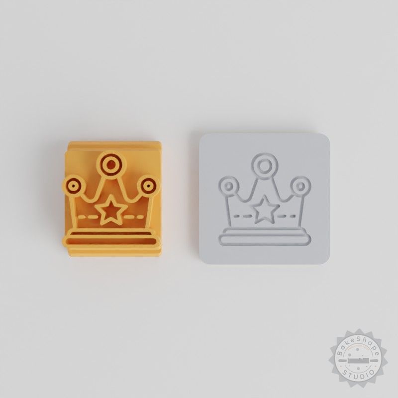 Crown Stamp Tile Set for Clay, Cookies, Fondant - 5 Sizes, Royal Tiara Motif