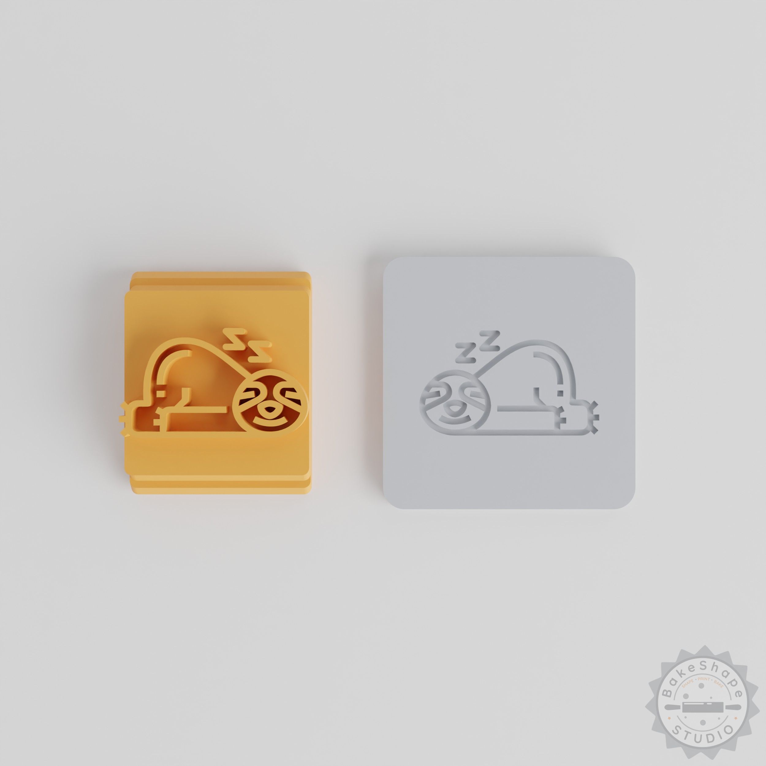 Sloth Stamp Tile Set, 5 Sizes for Clay, Cookies, Fondant, Wildlife Animal Motif