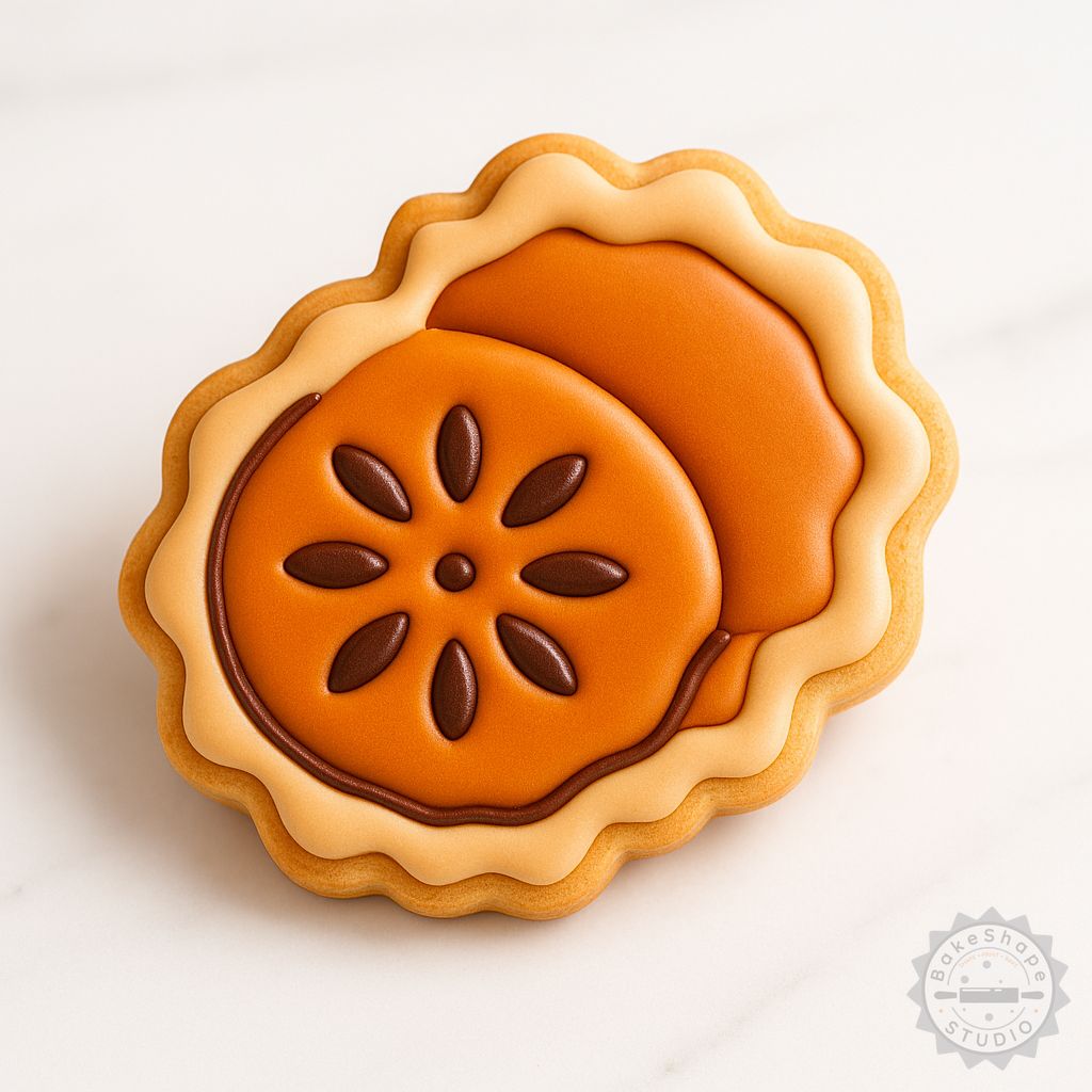 Pie shape cutter and stamp set STL files for 3D printing cookie and fondant designs in small, medium, and large sizes