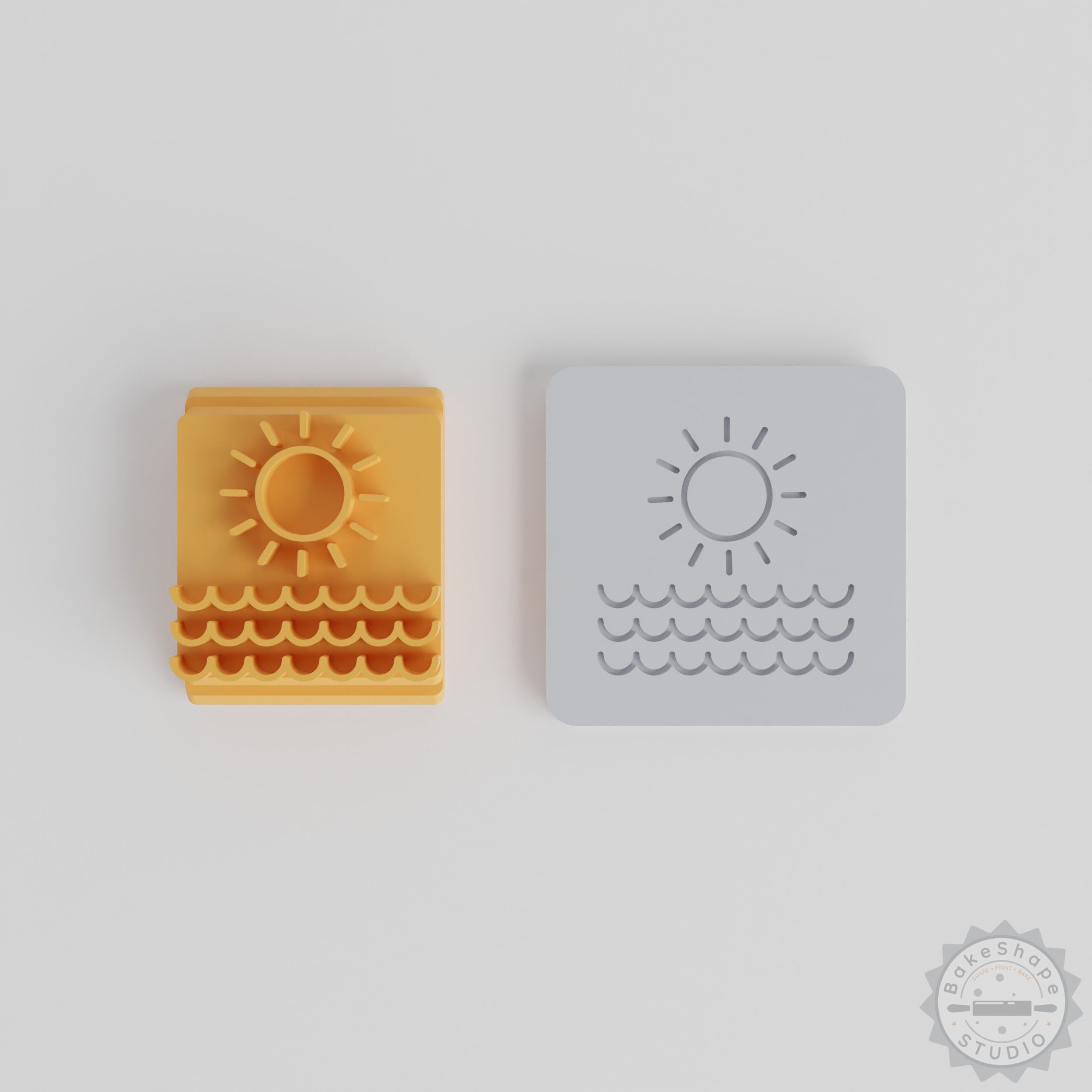 Beach Vacation Stamp Tile Set, 5 Piece, Perfect for Clay, Cookies, Fondant, Travel Motifs