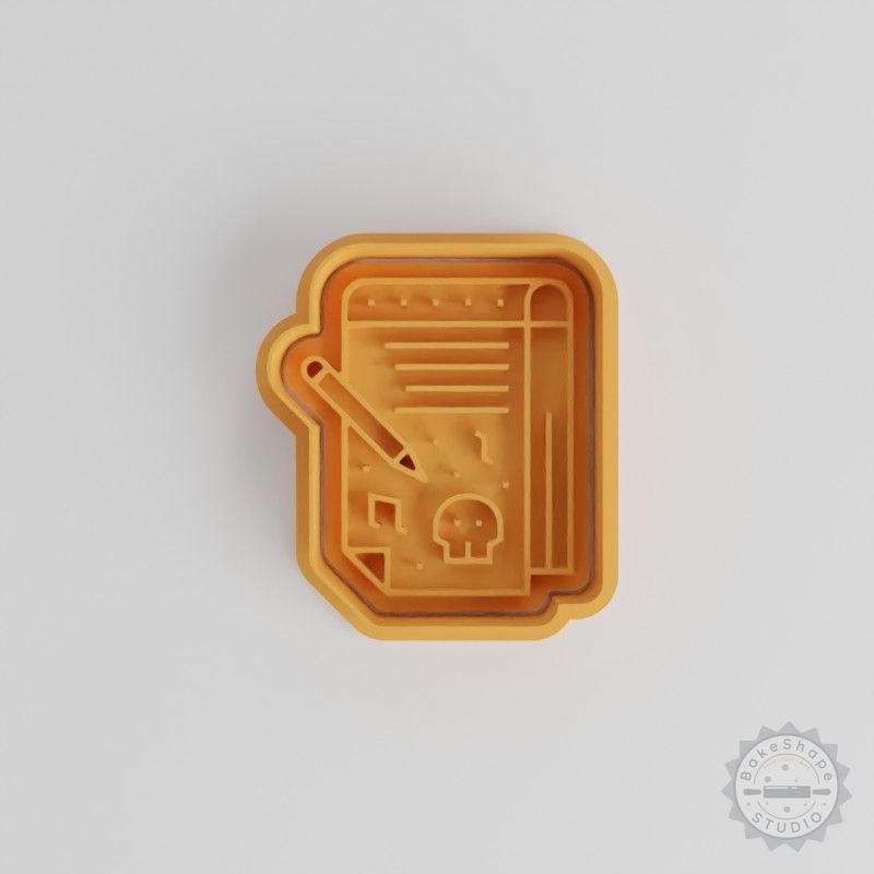 Notepad with Shape Cutter Stamp, Cookie Fondant Perfect, S/M/L Sizes, 6-Piece Set
