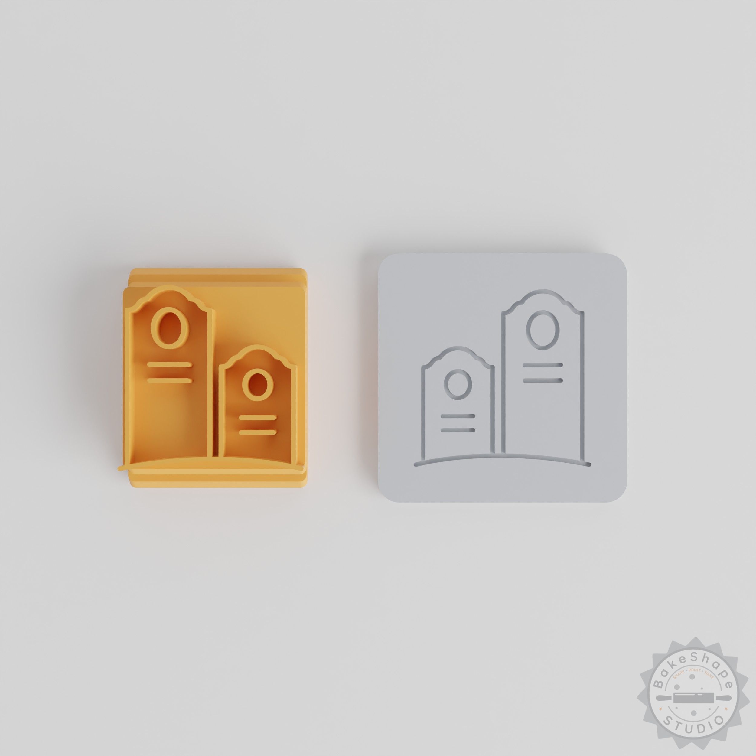 Cemetery Stamp Tile Set, 5 Sizes, Perfect for Clay, Cookies, Fondant, Halloween Theme