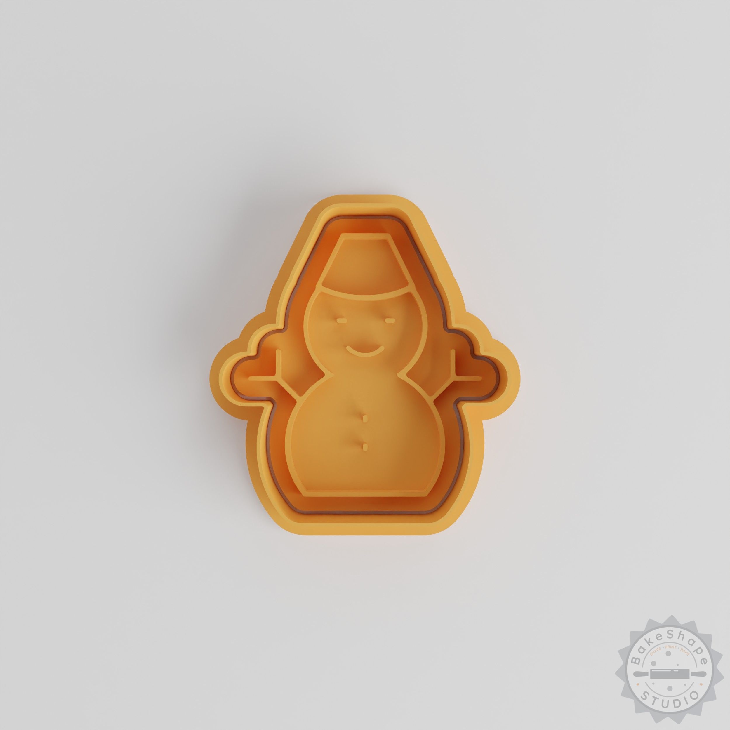 Snowman Cookie Cutter and Stamp Set, 6-Piece, Winter Baking Decoration, Christmas, Fondant, Biscuit, S/M/L Sizes