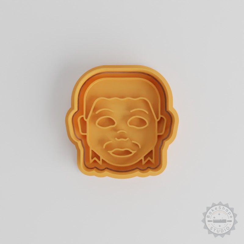 Michael Myers Shape Cutter and Stamp Set, Halloween Horror Mask Cookie Fondant Tools