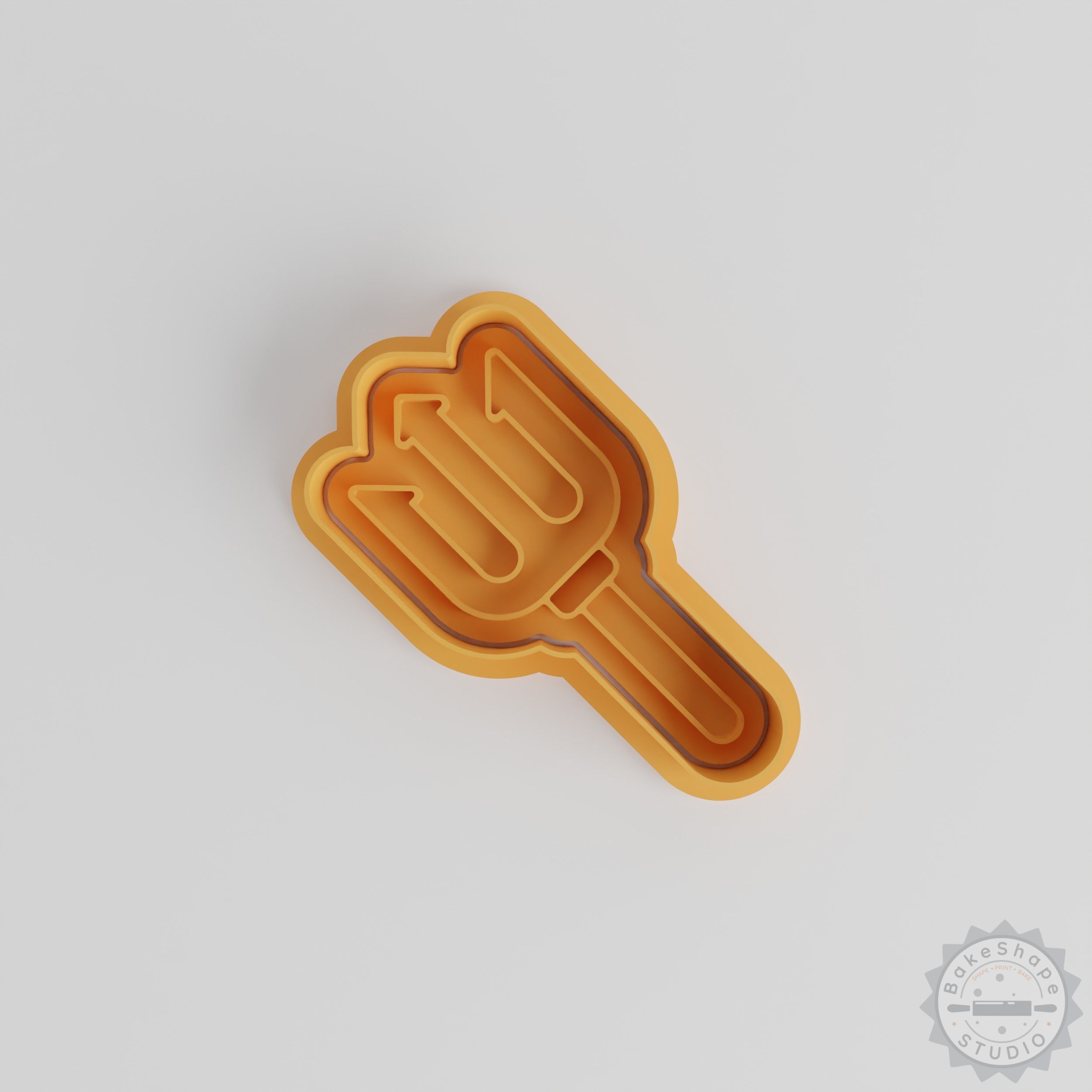 Pitchfork Shape Cutter & Stamp Set, 6-Piece, Cookie & Fondant, Spooky Farm Tool Designs