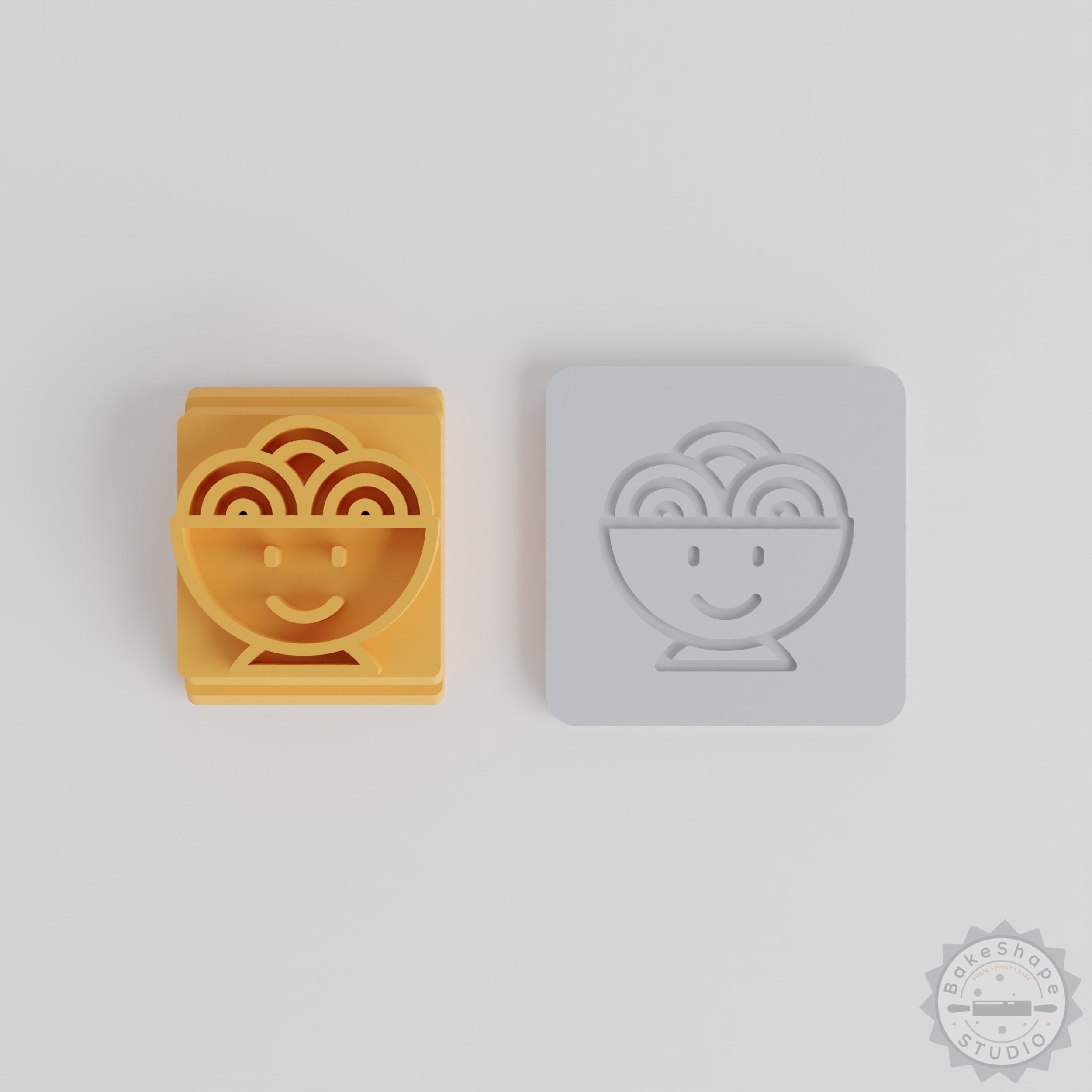 5-Piece Noodles Stamp Tile Set, Versatile for Clay, Cookies, Fondant, 20-40mm Motifs