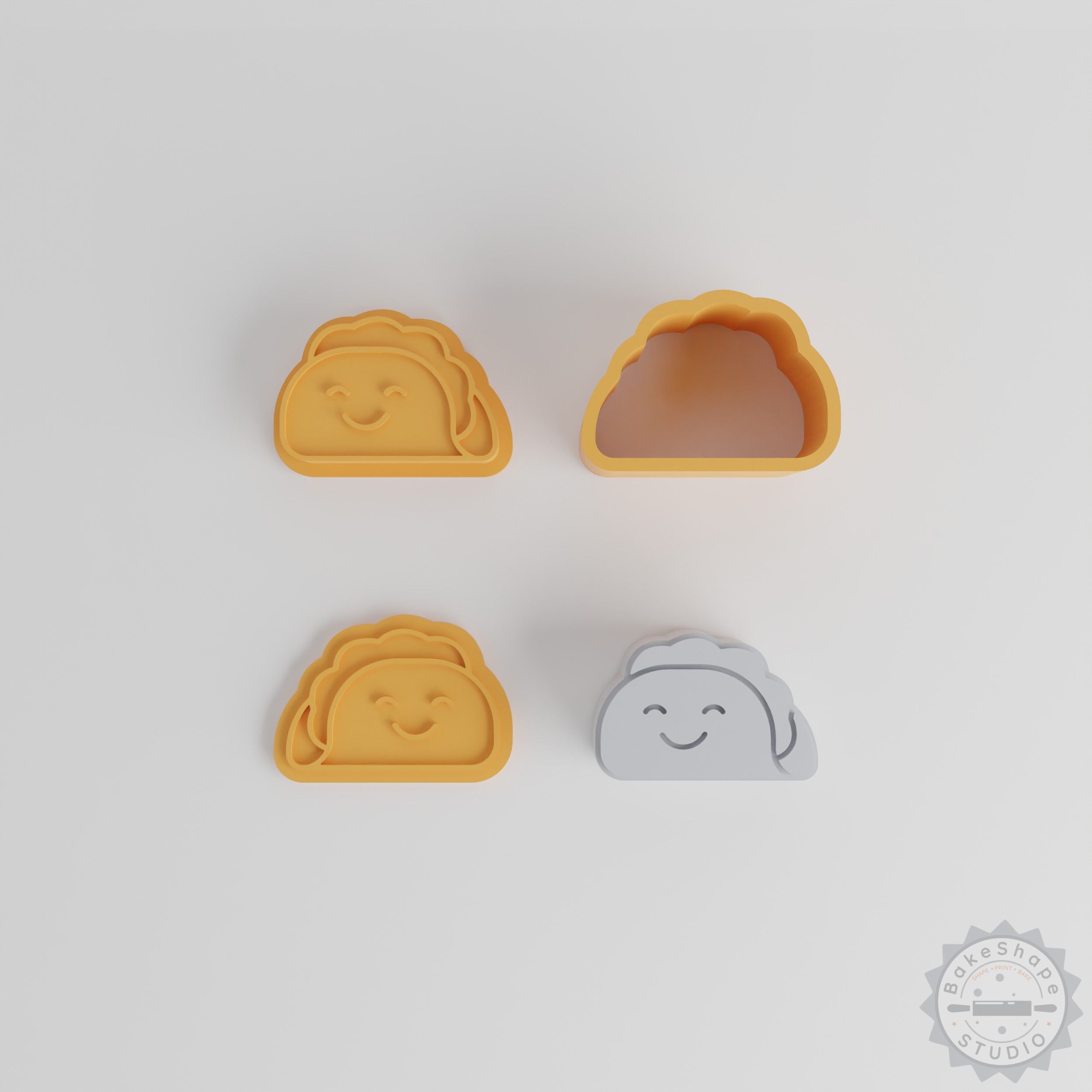 Taco Bath Bomb Mold Set, 12-Piece, Kawaii Food Design, XS/S/M/L Sizes