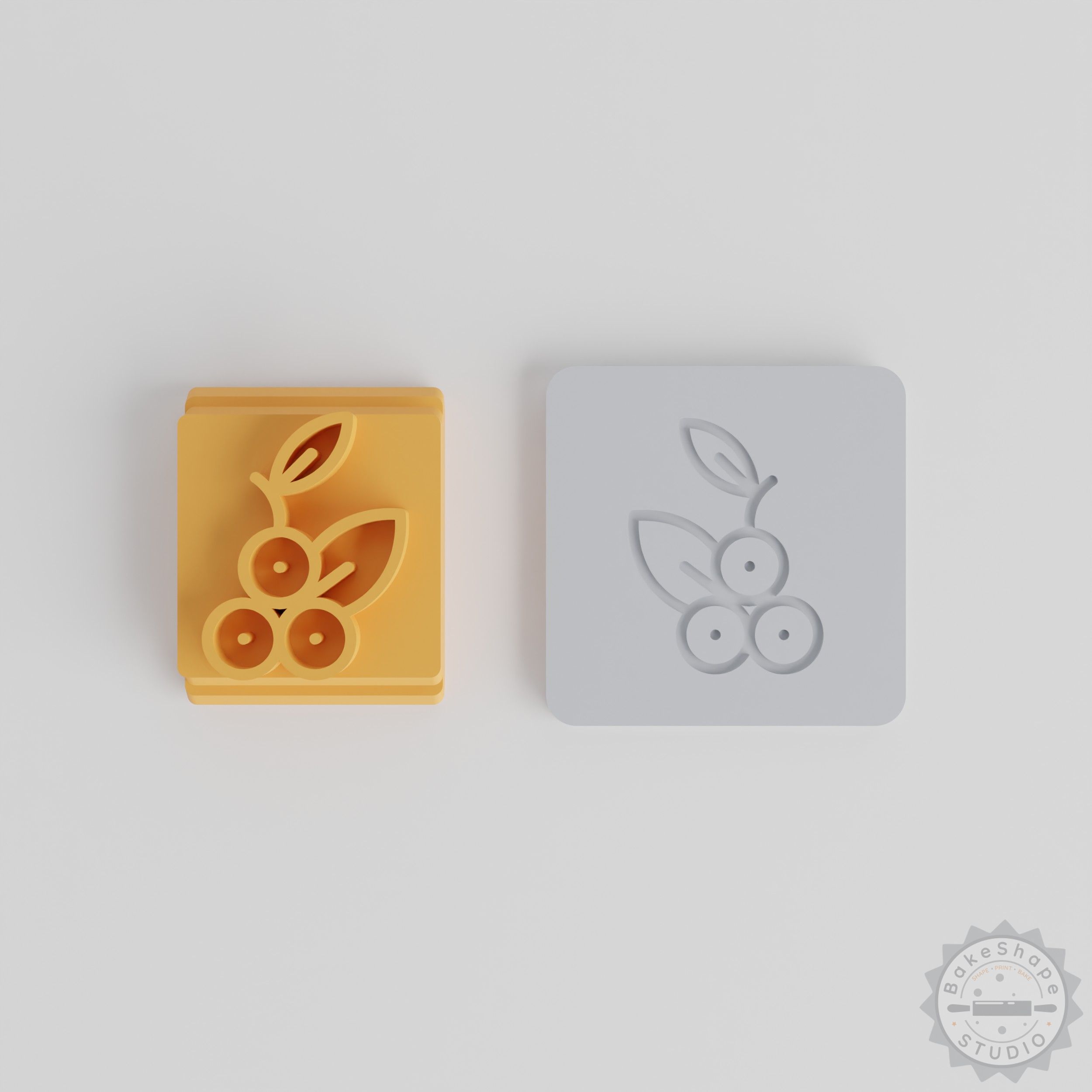 Cherry Stamp Tile Set, 5 Sizes, Perfect for Clay, Cookies & Fondant