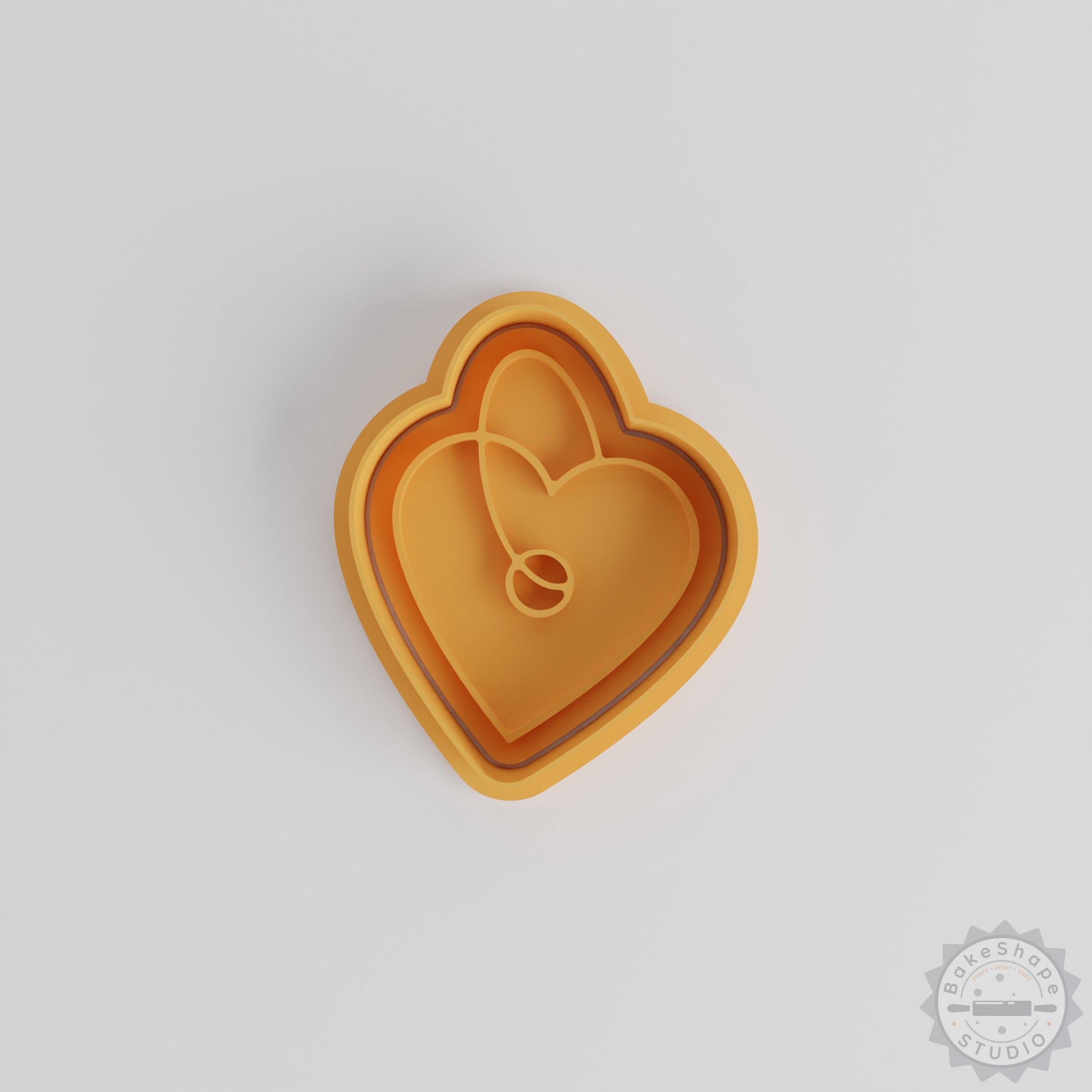 Heart Keychain Cookie Cutter and Stamp Set, Perfect for Fondant, S/M/L Sizes, 6-Piece Valentine's Love Token