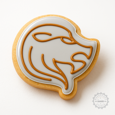 Decorated example 1 of Leo Shape Cutter and Stamp Set, Cookie and Fondant Cutting Tools, 6-Piece Astrology Lion Design