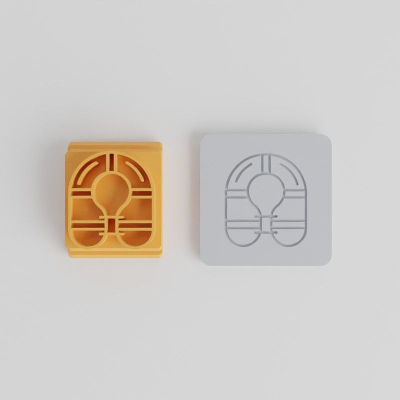 Life Vest Stamp Tile Set, 5 Pieces, Perfect for Clay, Cookies, Fondant, Holiday Travel Essentials