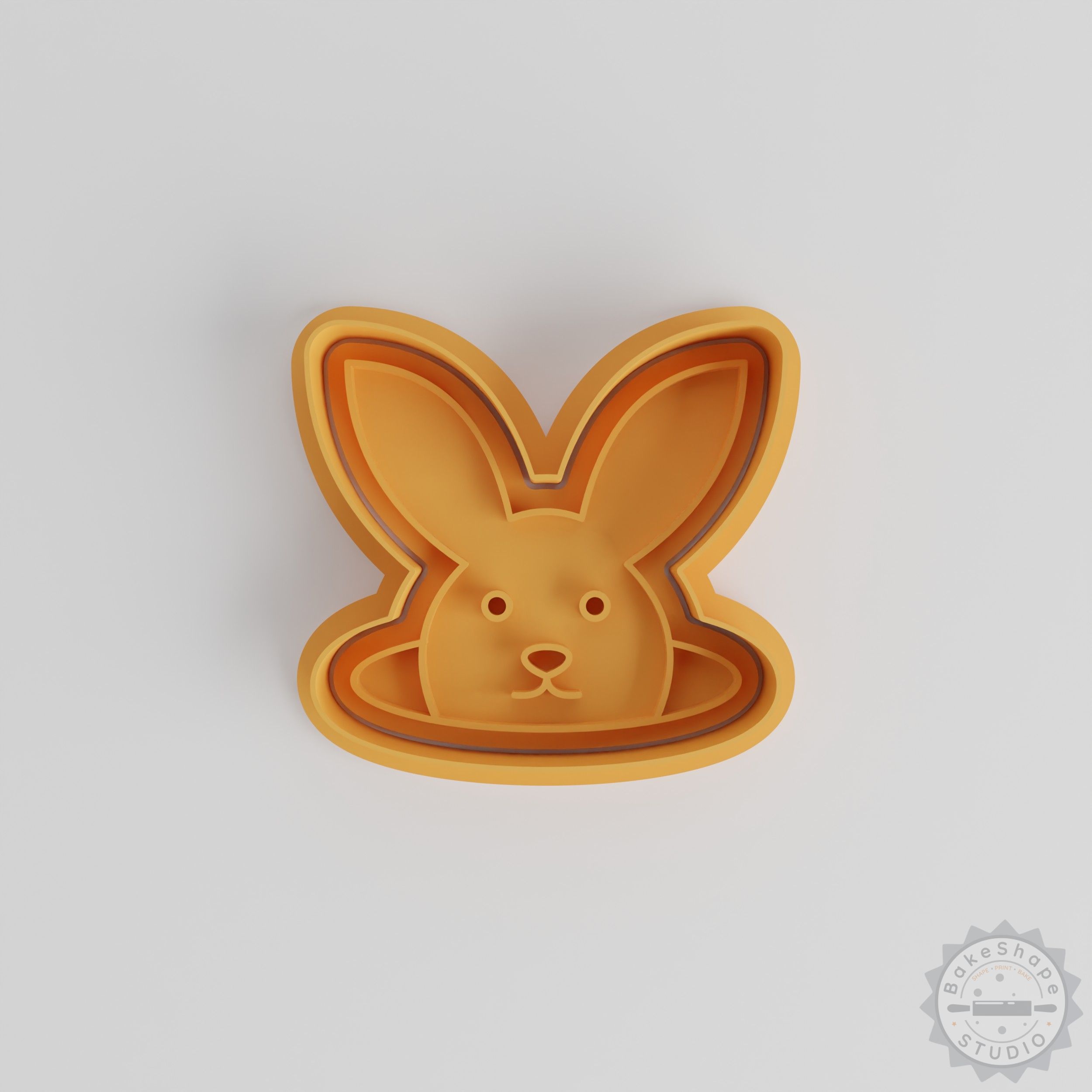 Rabbit cookie cutter and stamp set STL for 3D printing animal-shaped cookies and fondant decorations