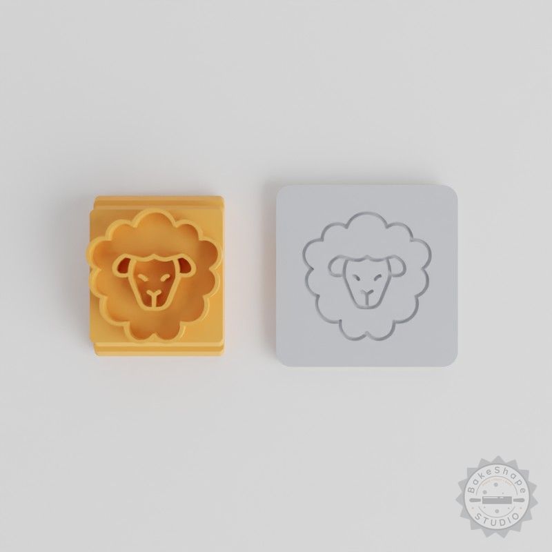 Sheep Stamp Tile Set, 5 Motif Sizes for Clay, Cookies, Fondant, Soft Materials
