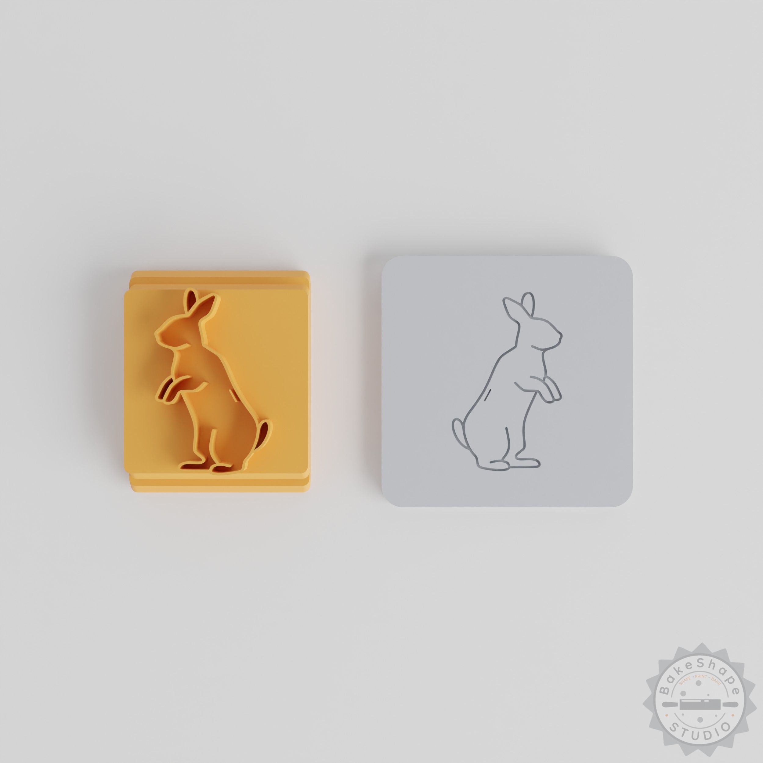 Easter Bunny stamp tile set STL for clay and craft stamping in multiple sizes