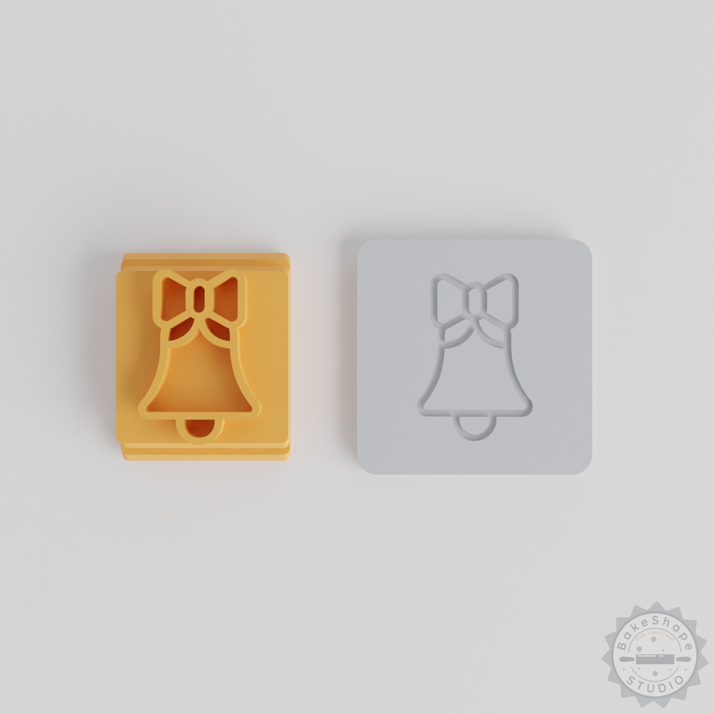 Bell Stamp Tile Set, 5 Sizes for Clay, Cookie, Fondant Crafting, Christmas, Party Decoration