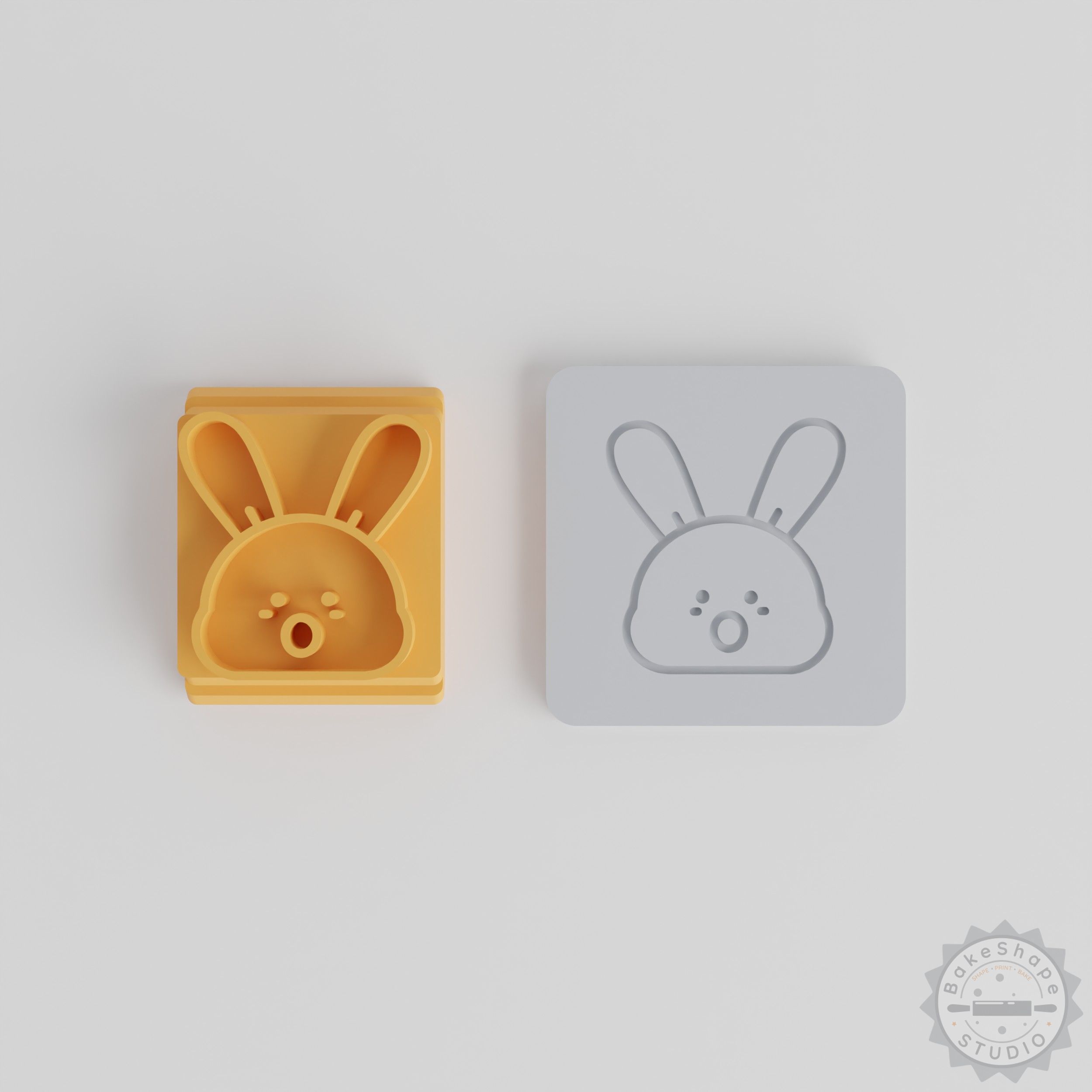 Cute bunny stamp tile set clay and craft stamps STL for 3D printing with sizes 20 to 40 mm
