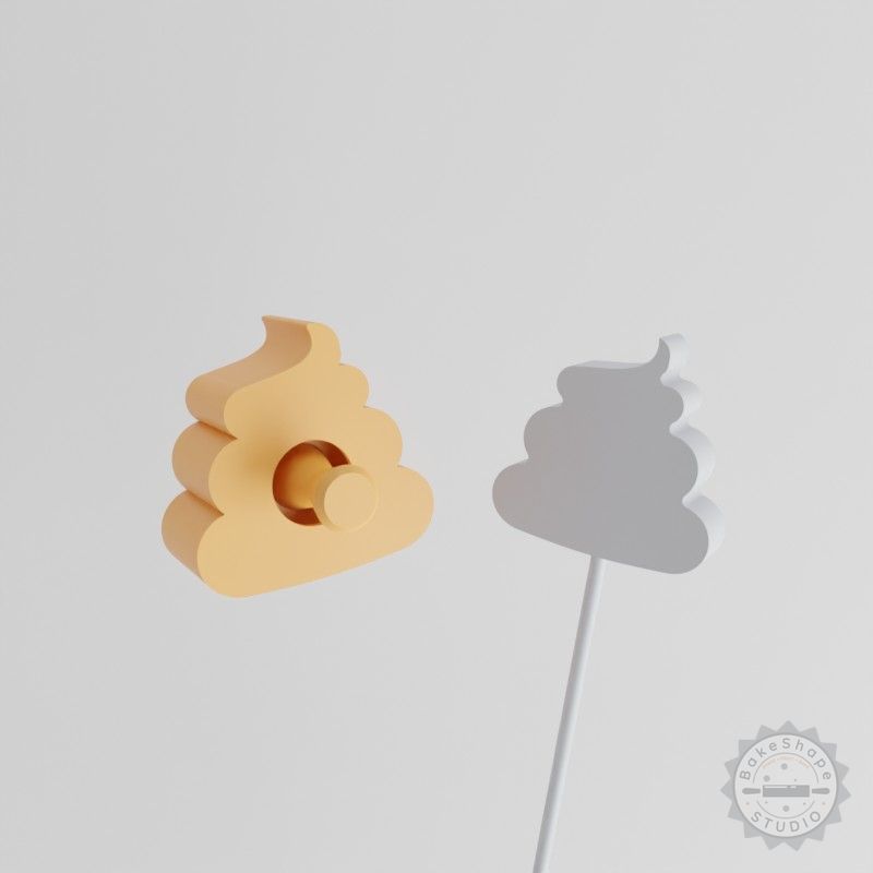 Poop Emoji Cake Pop Mold Set, 2-Piece Frown Emoji Design for Baking Fun