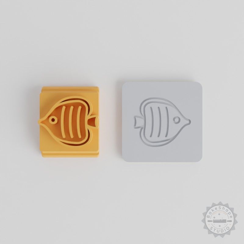 Tropical Fish Stamp Tile Set for Clay, Cookies, Fondant – 5 Piece Collection