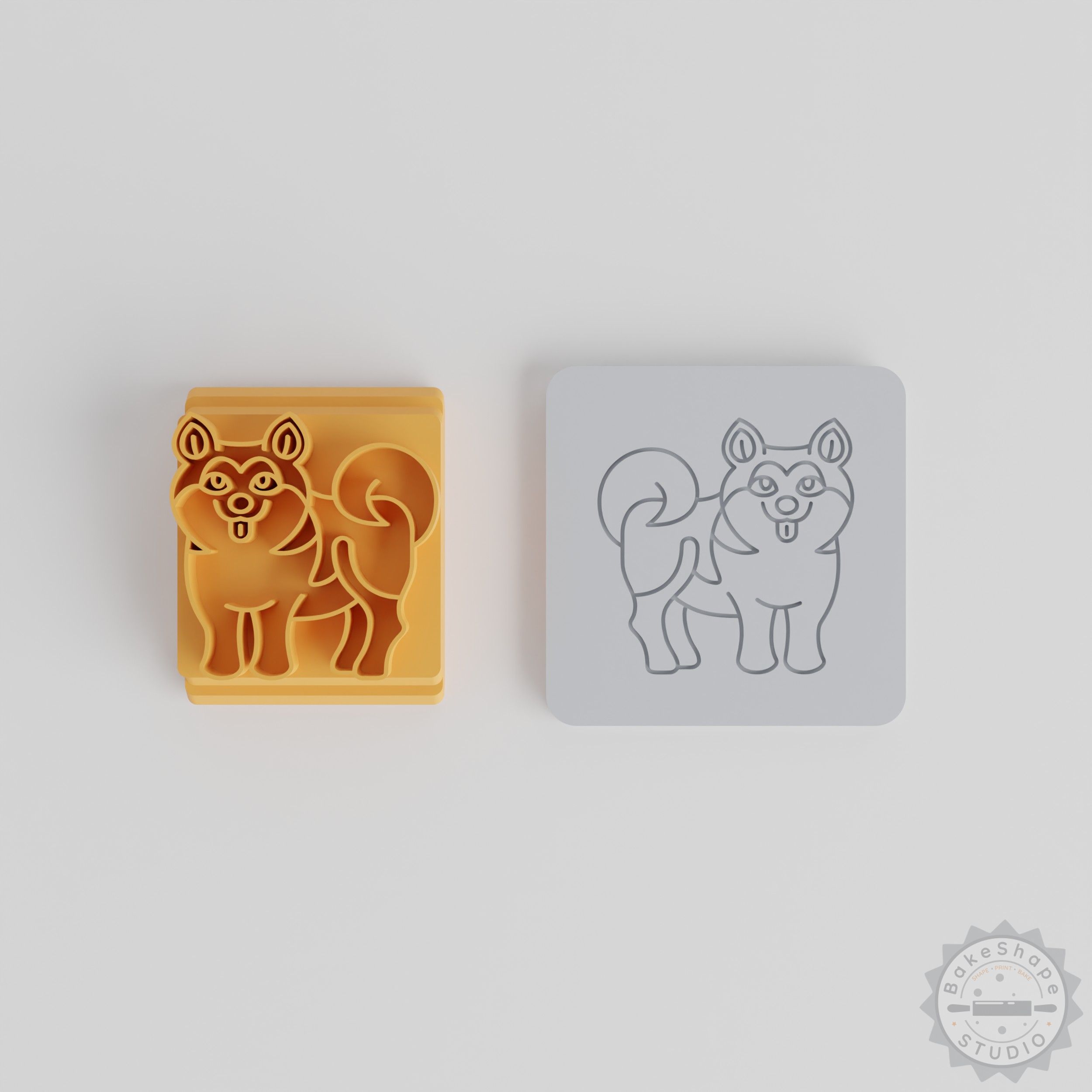Alaskan Malamute Stamp Tile Set, 5 Sizes, Sled Dog Clay Cookie Fondant Art