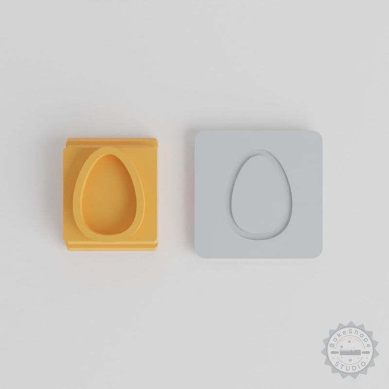 Oval Egg Shape Stamp Tile Collection for Clay and Fondant, 5 Sizes