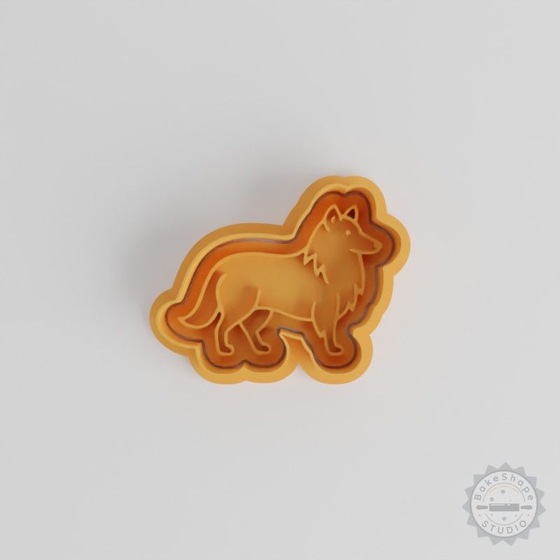 Shetland Sheepdog Cookie Cutter and Stamp Set, 6-Piece, Fondant & Baking, S/M/L Sizes