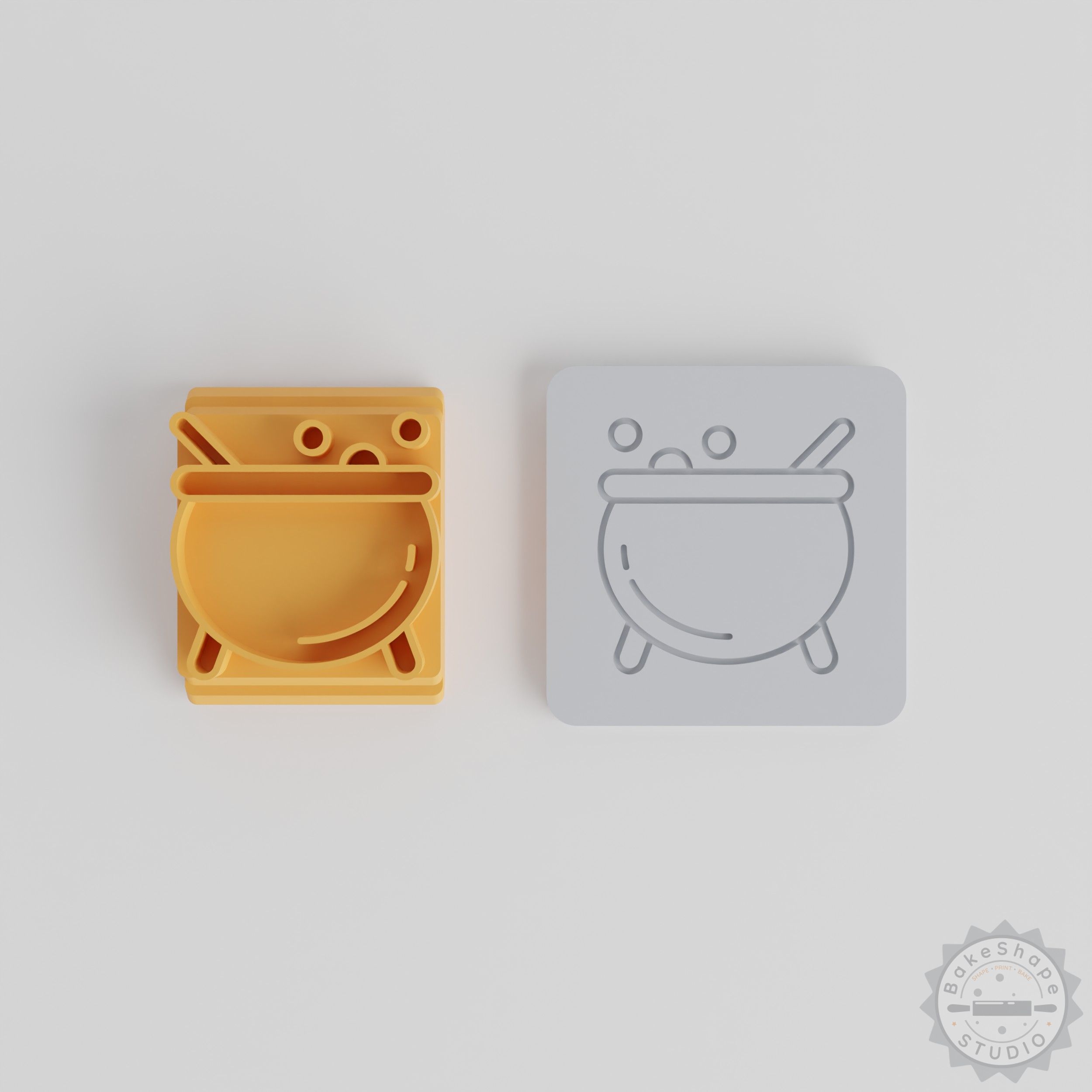 Cauldron Stamp Tile Set, 5 Motif Sizes for Clay, Cookie, Fondant Crafting