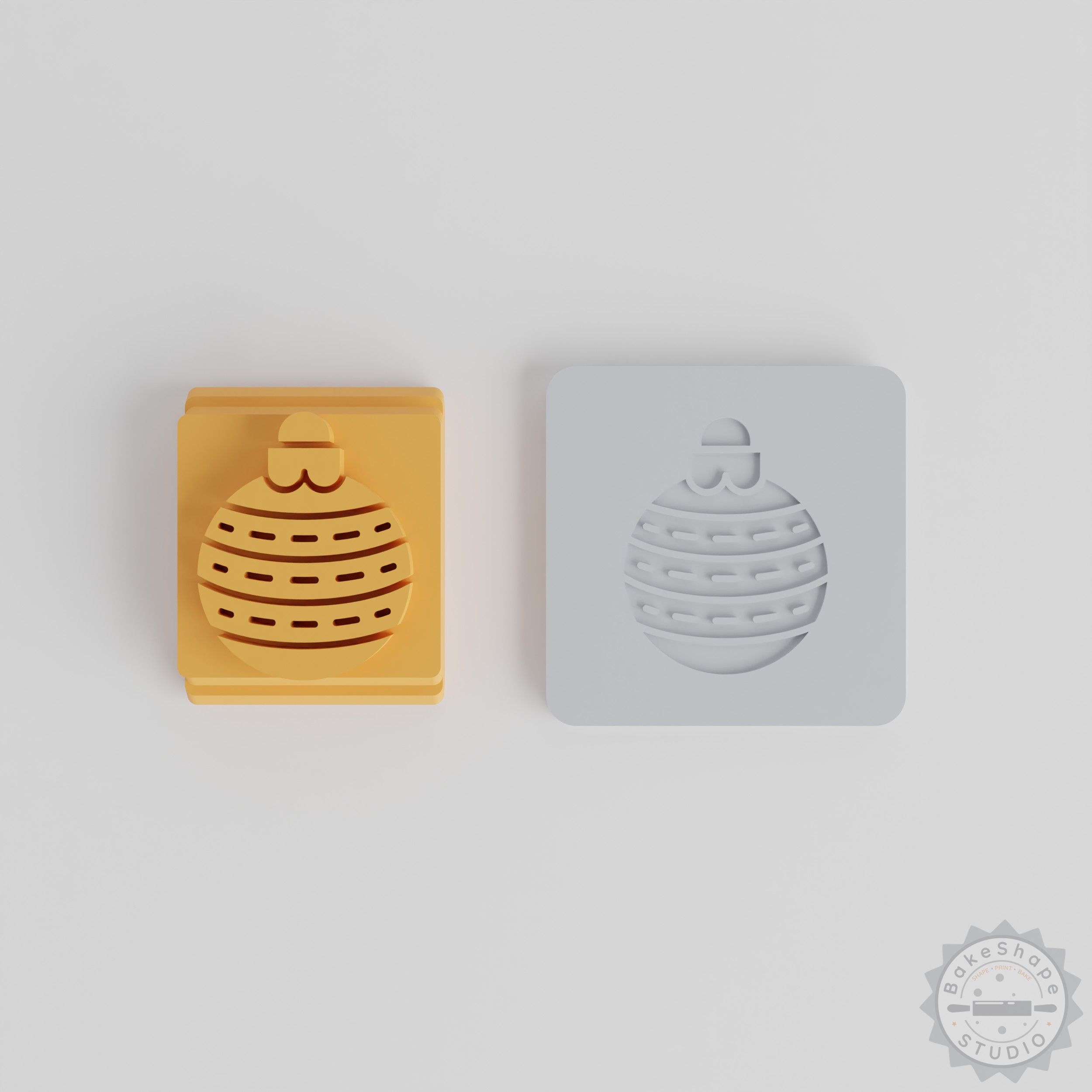 Holiday Bauble Stamp Tile Set, 5 Designs, Perfect for Clay, Cookies, Fondant