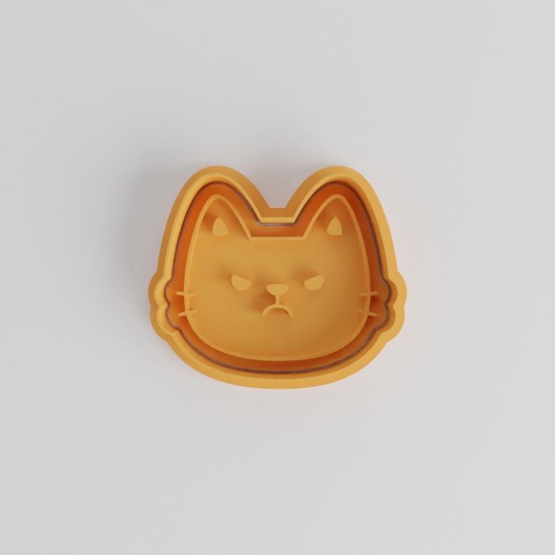 Angry Face Cookie Cutter and Stamp Set, 6-Piece, Perfect for Cookies and Fondant, S/M/L Sizes