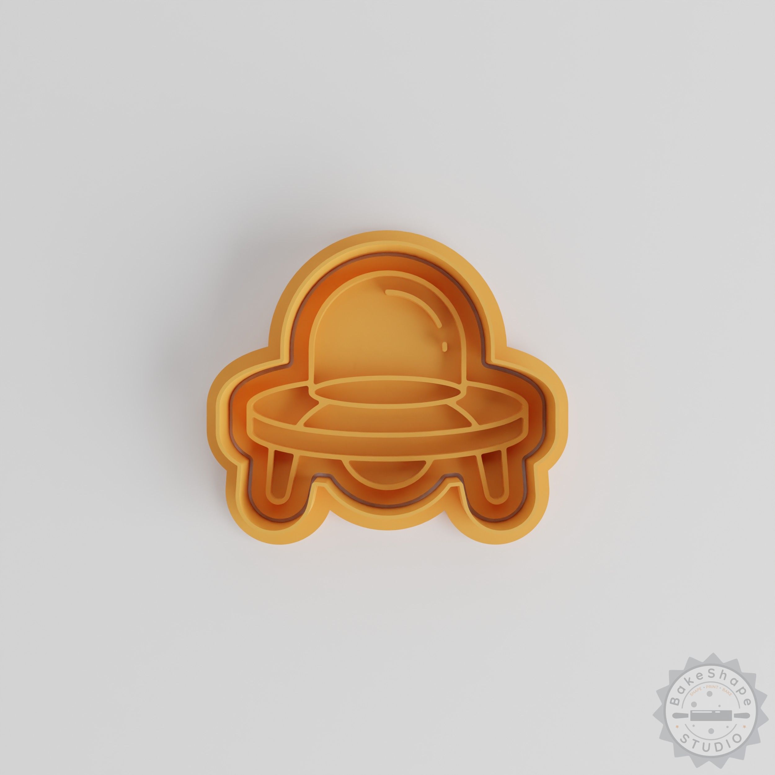 UFO Shape Cookie Cutter & Stamp Set, 6 Pc, Space Theme, Alien Craft, Fondant Baking Tools, S/M/L Sizes