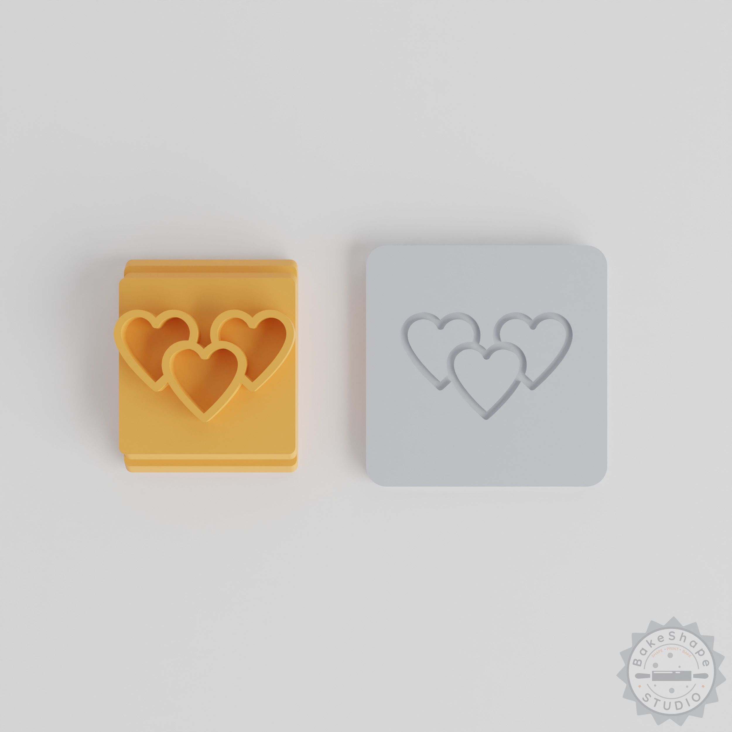 Hearts Stamp Tile Set, 5 Sizes for Clay, Cookies, Fondant, Perfect for Romantic Crafts