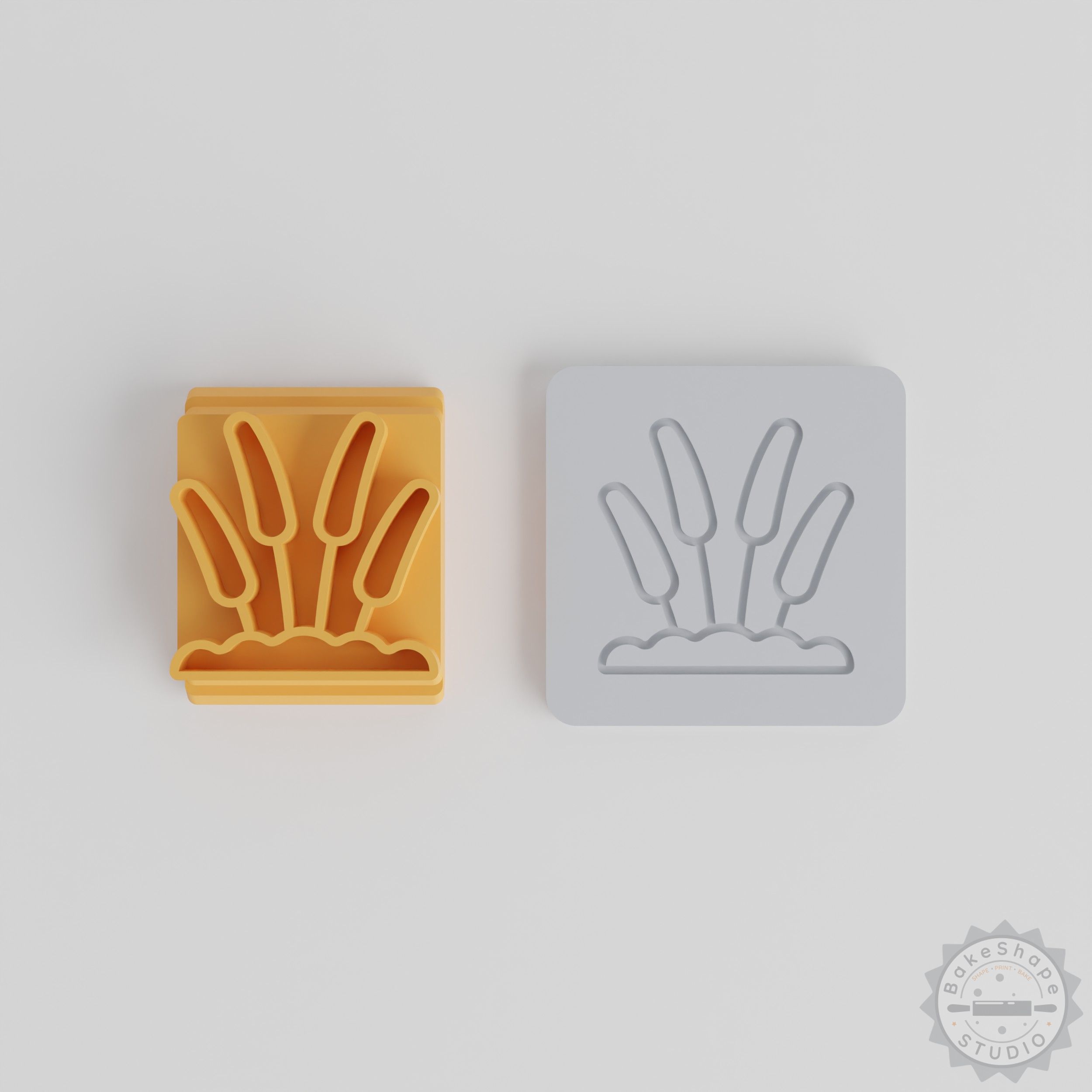 Cattail Stamp Tile Set for Clay, Cookies, Fondant - 5 Sizes, Perfect for Crafting