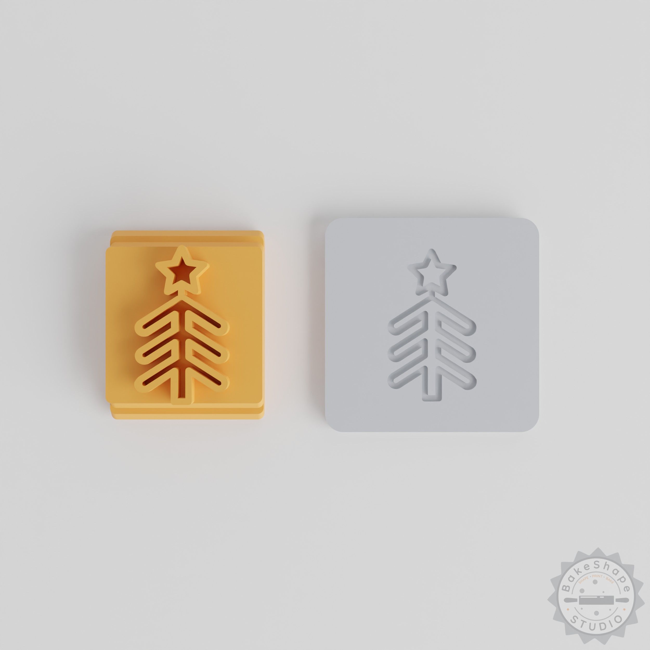 Christmas Tree Stamp Tile Set, 5 Sizes, Perfect for Clay, Cookies, Fondant, Holiday Crafts