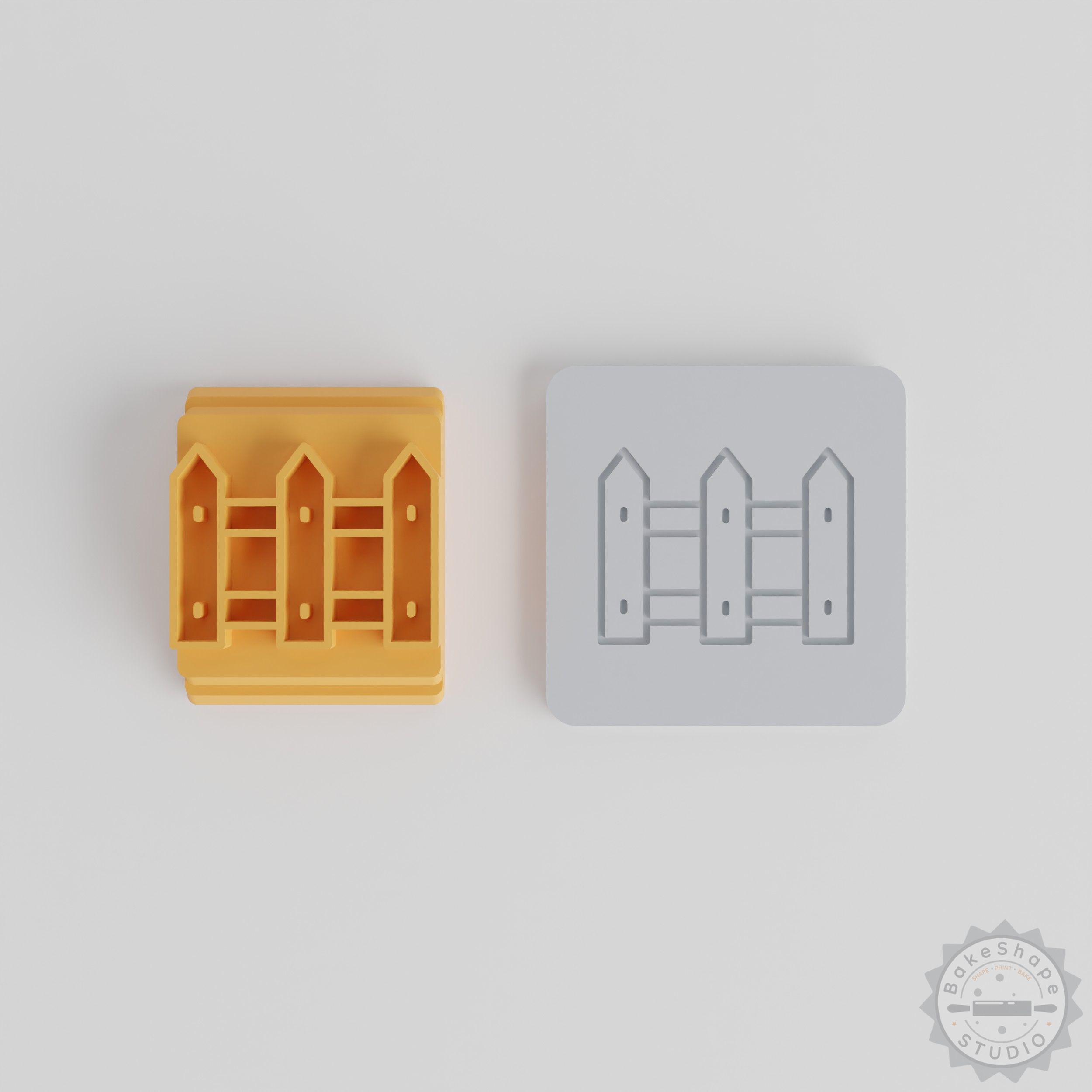 Fence Stamp Tile Set, 5 Designs, Clay and Cookie Decoration, 5 Sizes 20-40mm