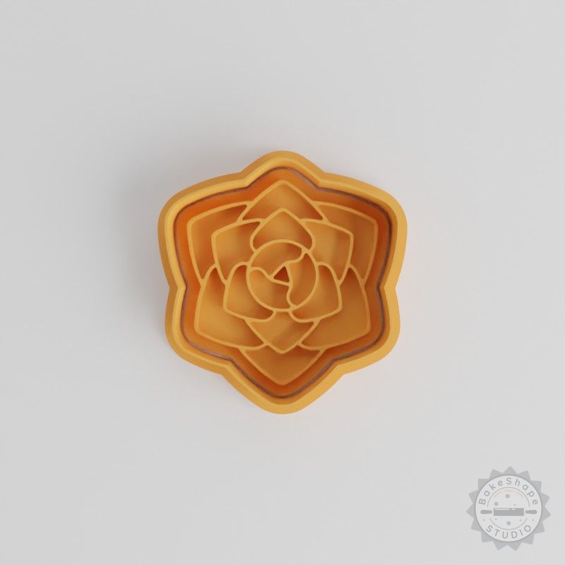 Rose Shape Cutter & Stamp Set - Cookie, Fondant Floral Design Tools, 6-Piece, S/M/L Sizes