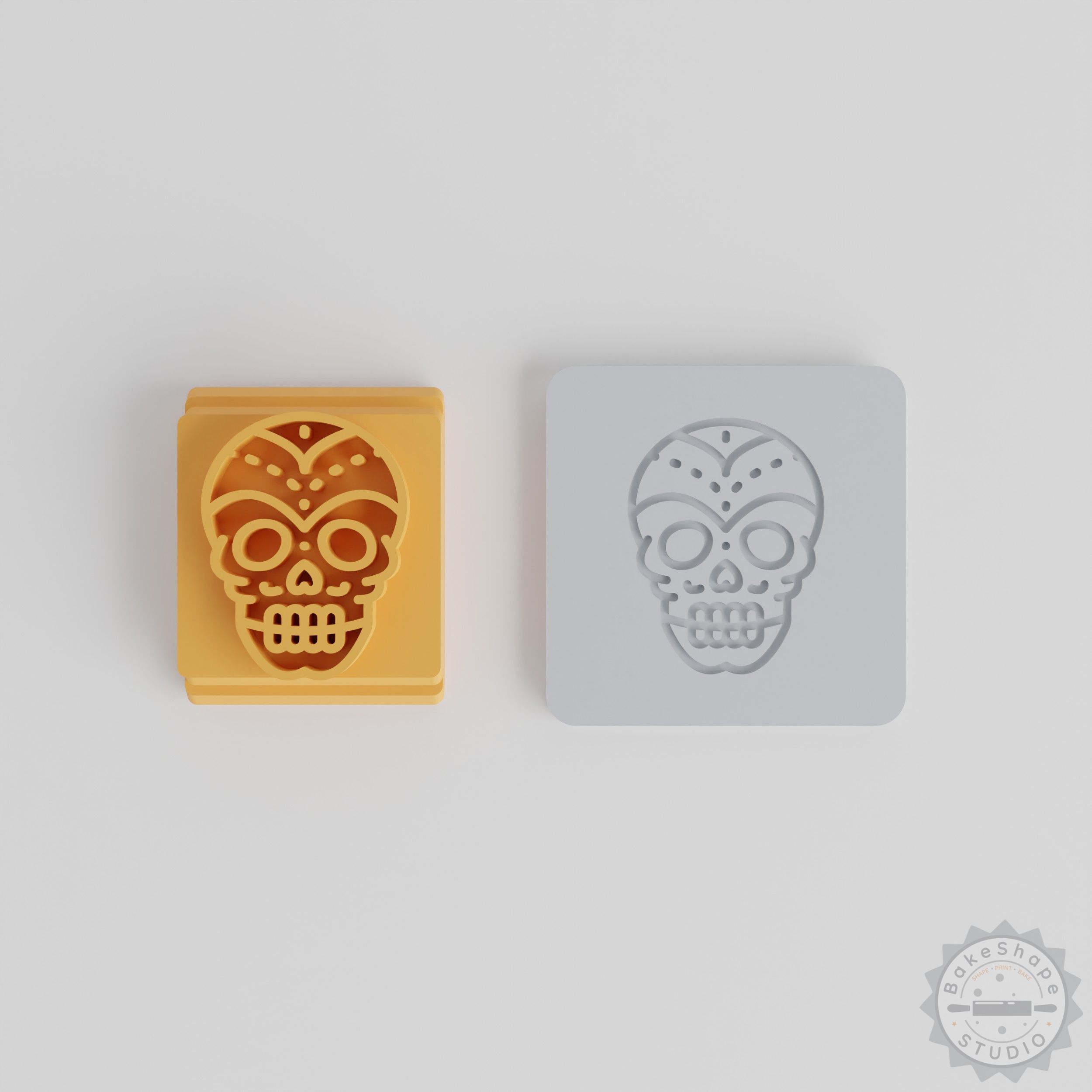 Skull Stamp Tile Set, 5 Sizes (20-40mm), Perfect for Clay, Cookies, Fondant, Day of the Dead Craft Decor