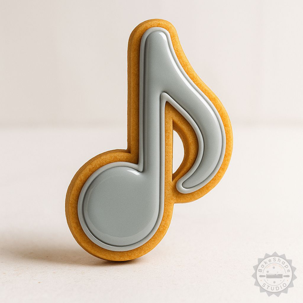 Music Note cookie cutter and stamp set STL for 3D printing, suitable for cookies and fondant