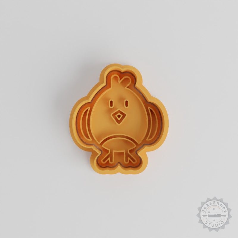 Chick Cookie Cutter and Stamp Set, 6-Piece, Easter Chick Baking Tools for Fondant, Sizes S/M/L